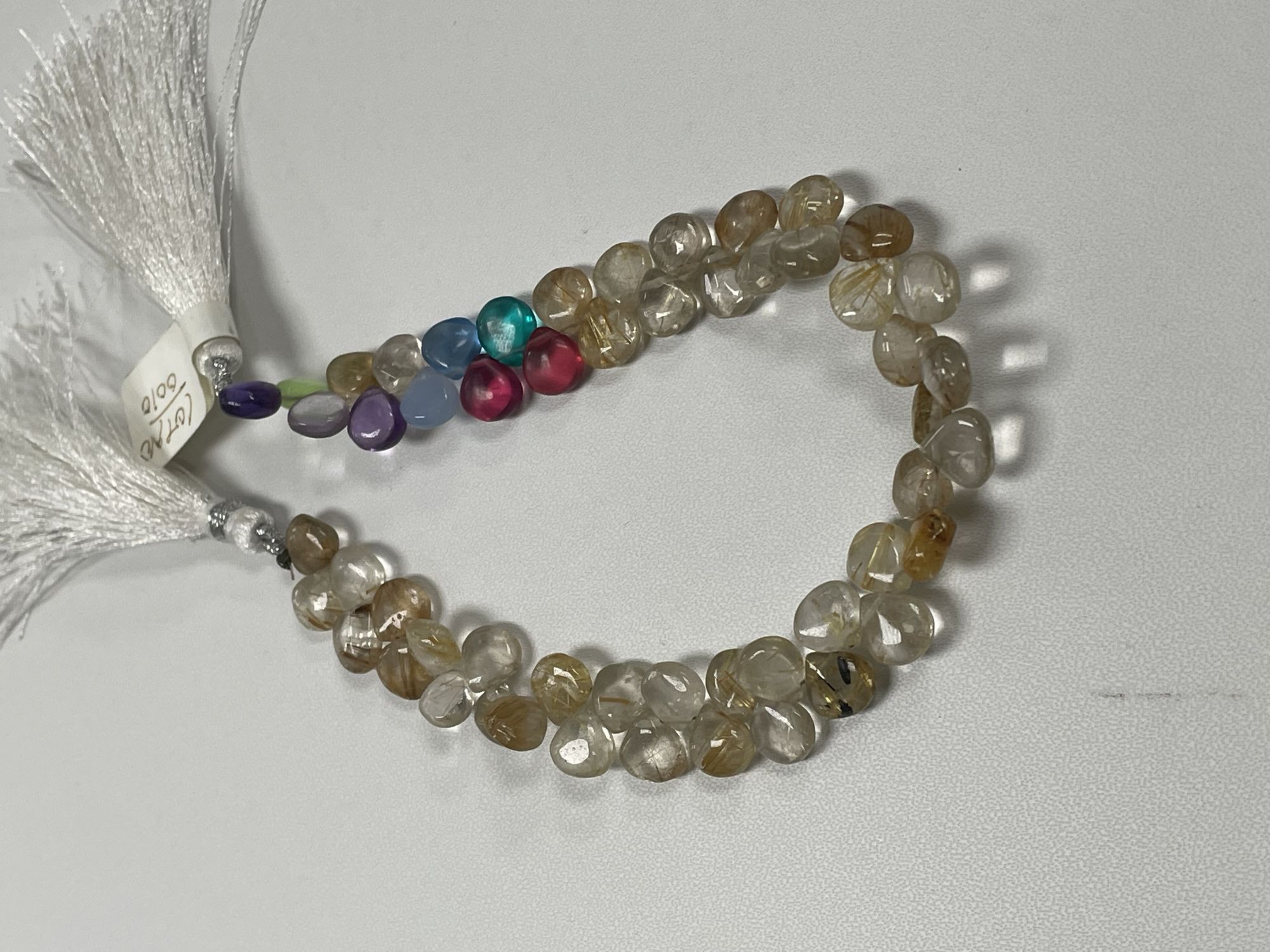 Multi Hydro Golden Rutilated Quartz Heart Smooth