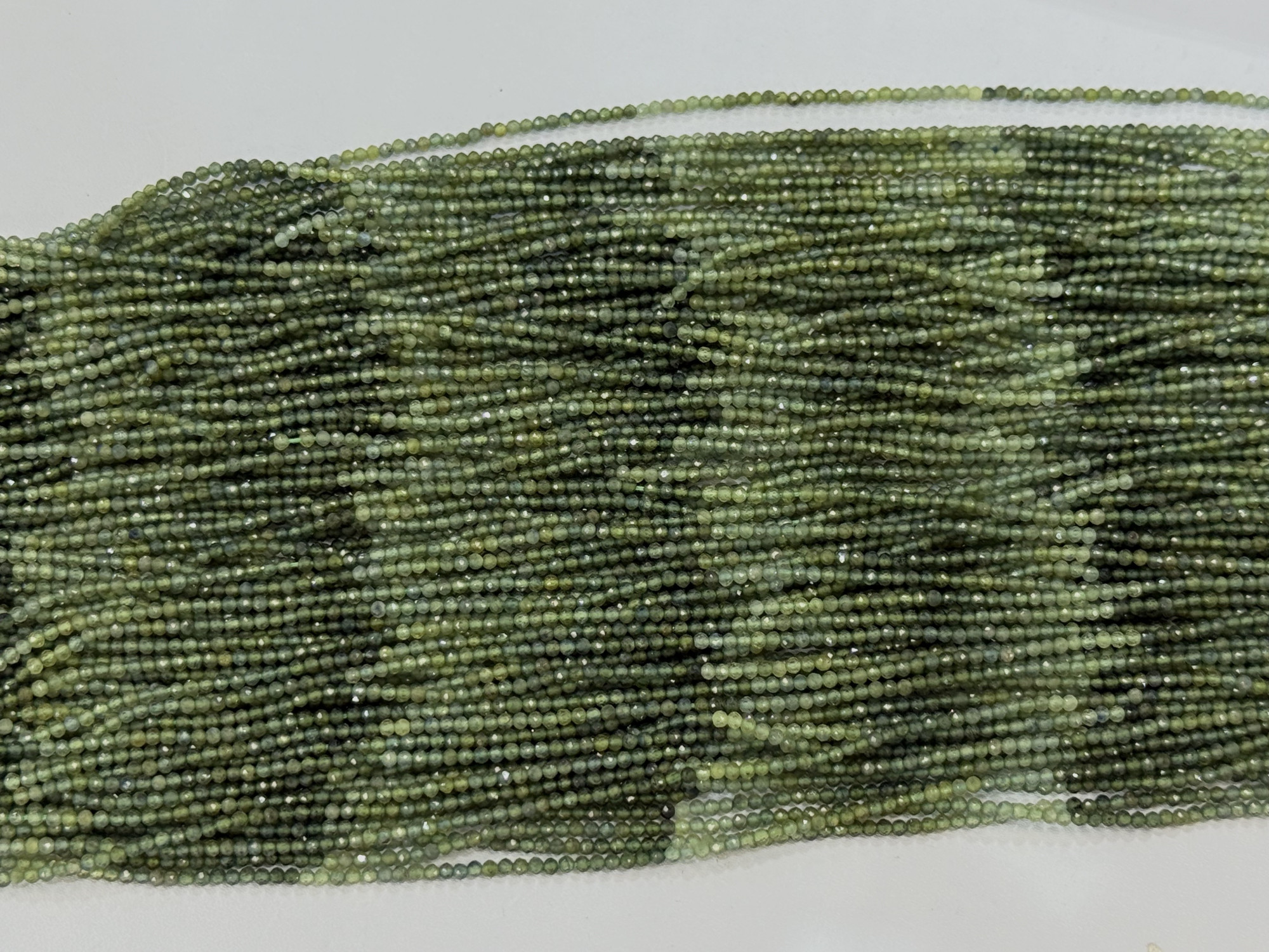 Shaded Green Sapphire Rondelle Faceted