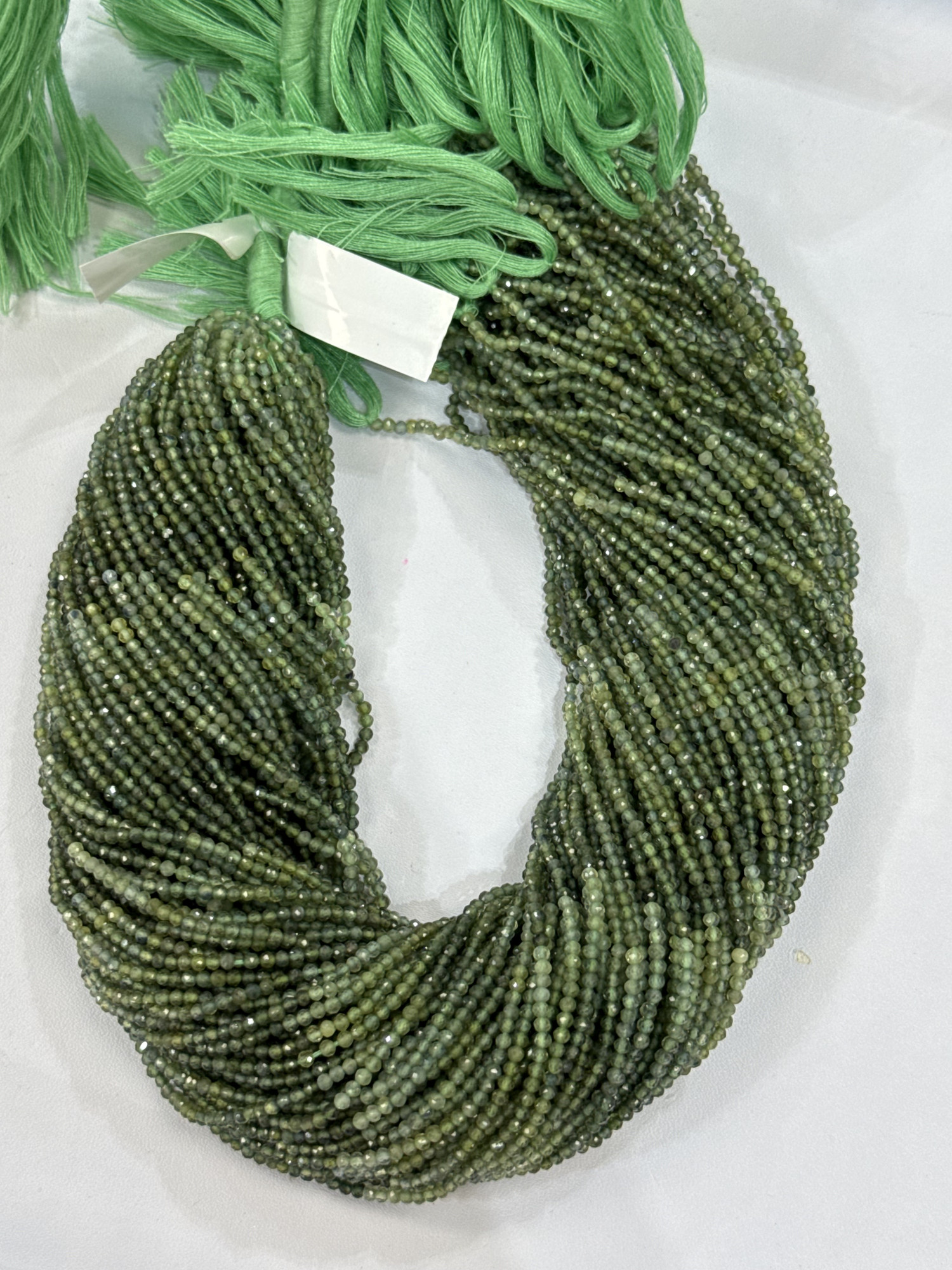 Shaded Green Sapphire Rondelle Faceted