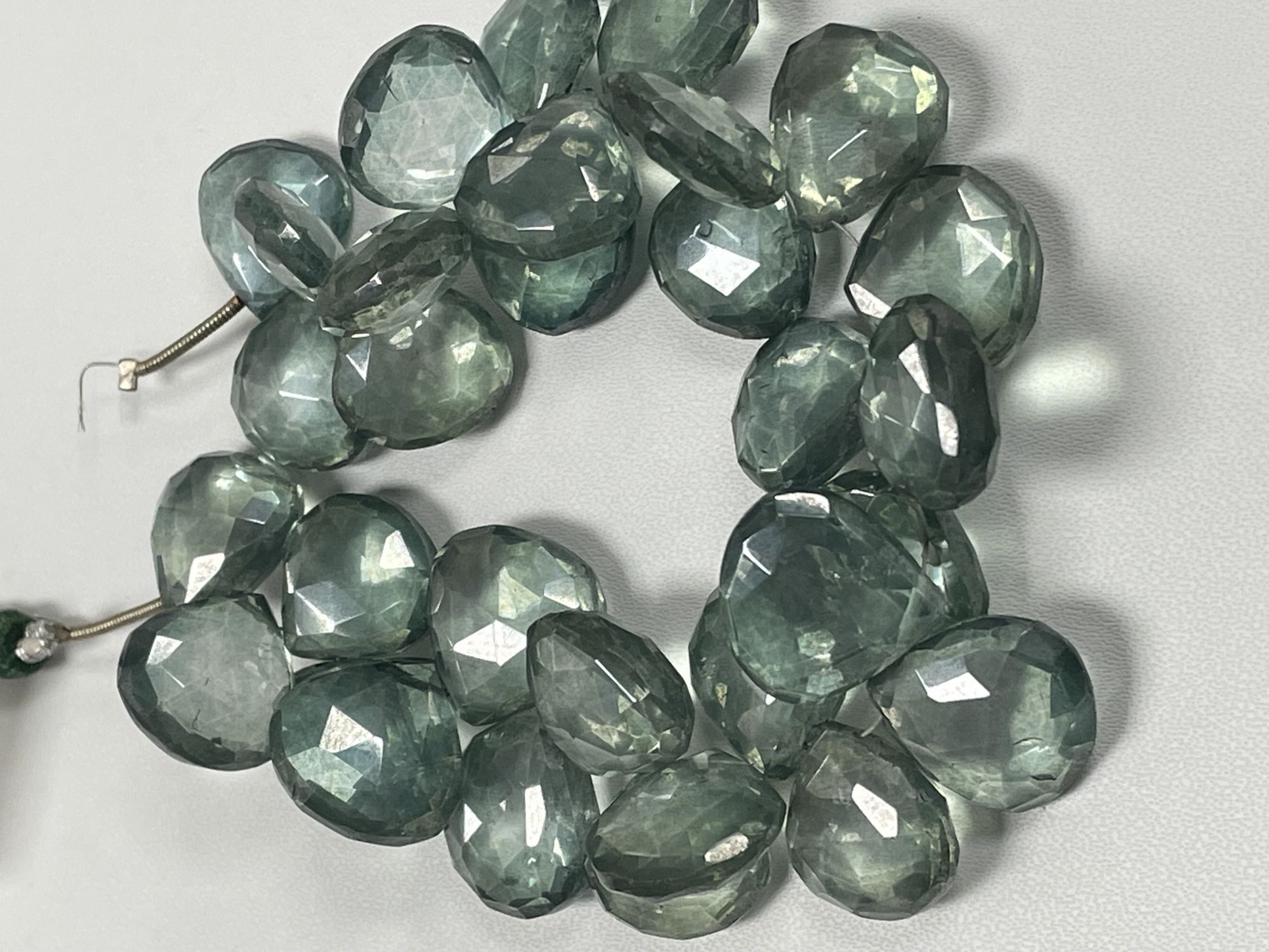 Green Mystic Quartz Heart Faceted