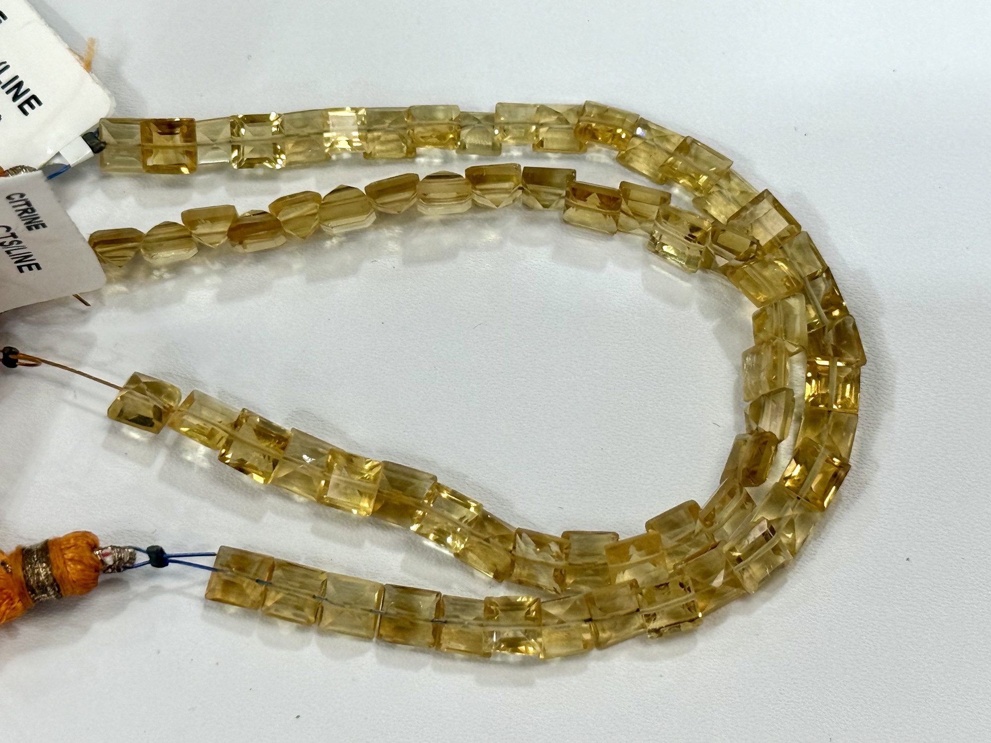 Citrine Cubes Faceted