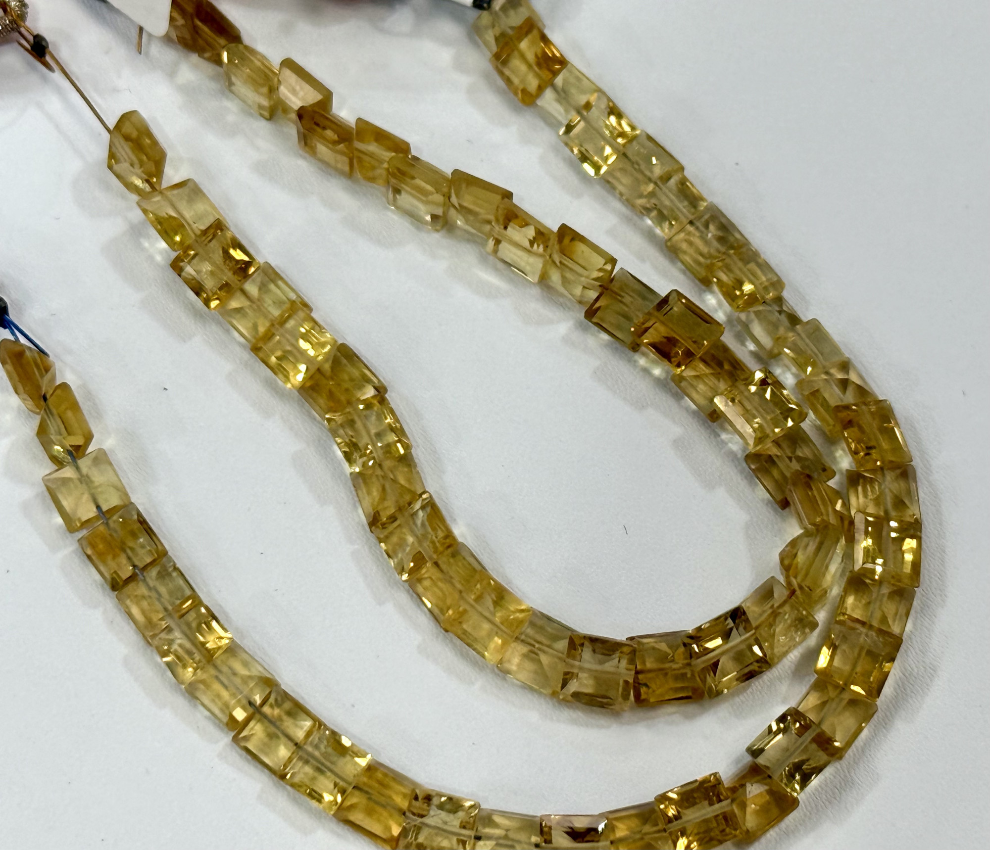 Citrine Cubes Faceted