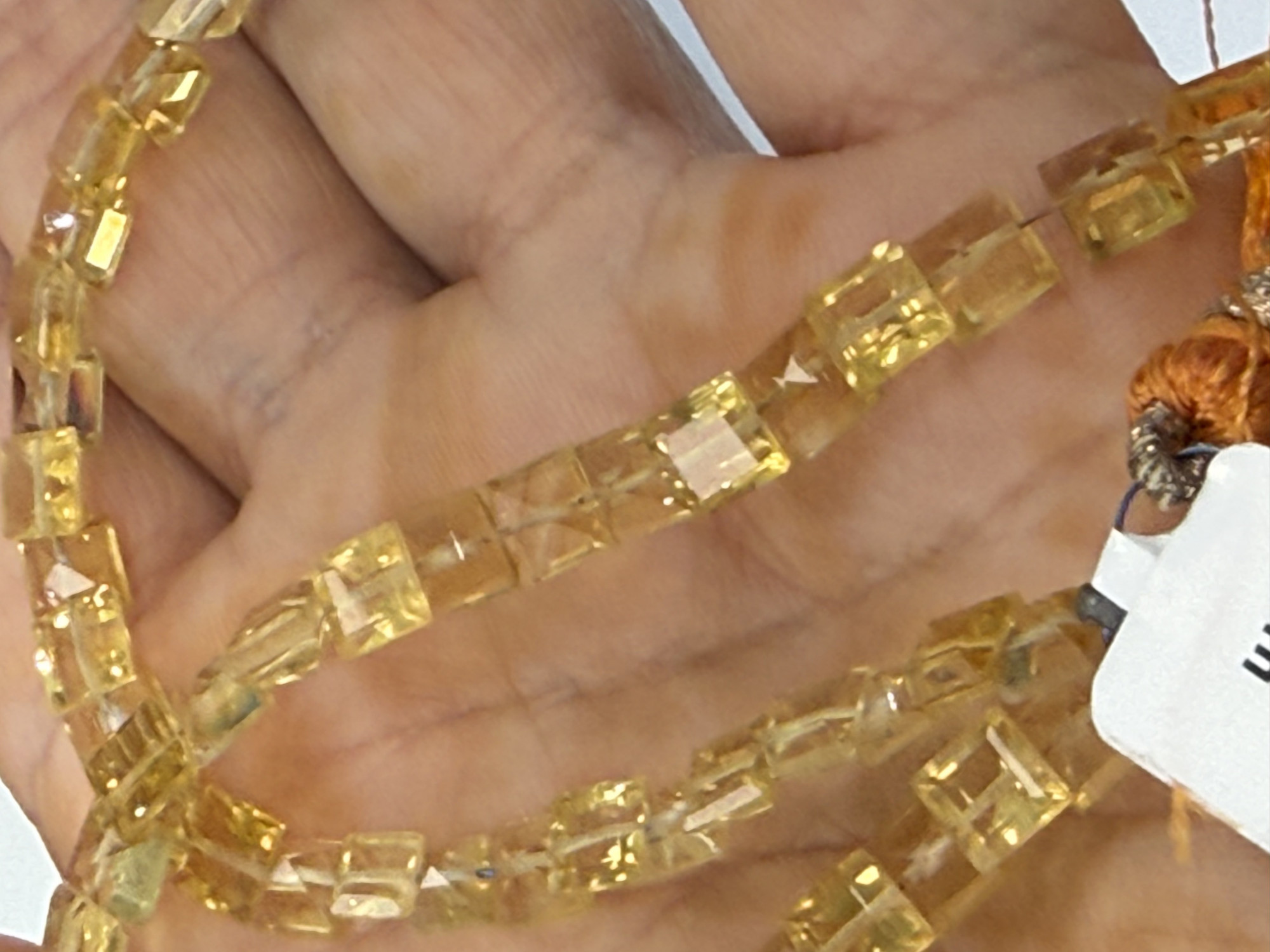 Citrine Cubes Faceted