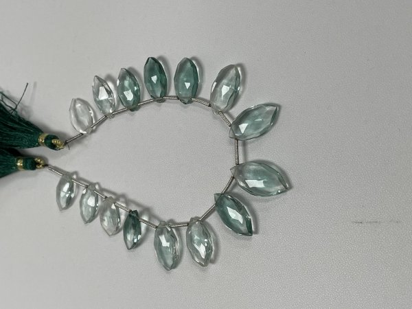 Green White Hydro Quartz Marquise Faceted