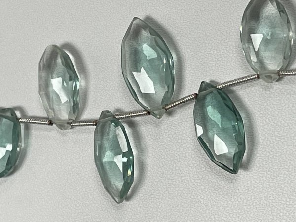 Green White Hydro Quartz Marquise Faceted