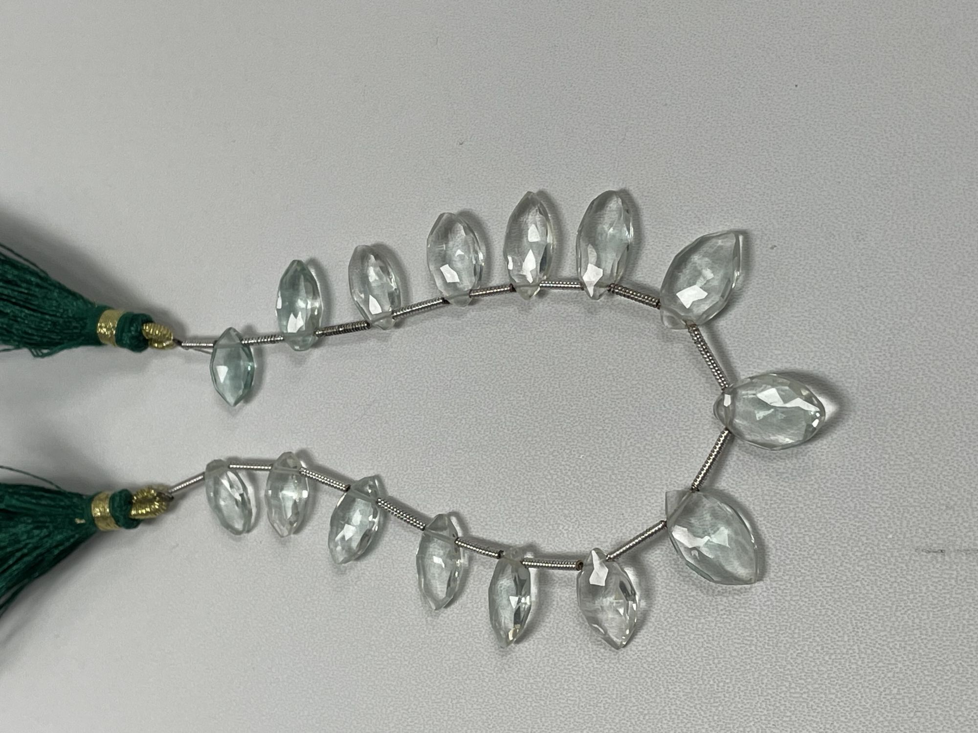 Green White Hydro Quartz Marquise Faceted