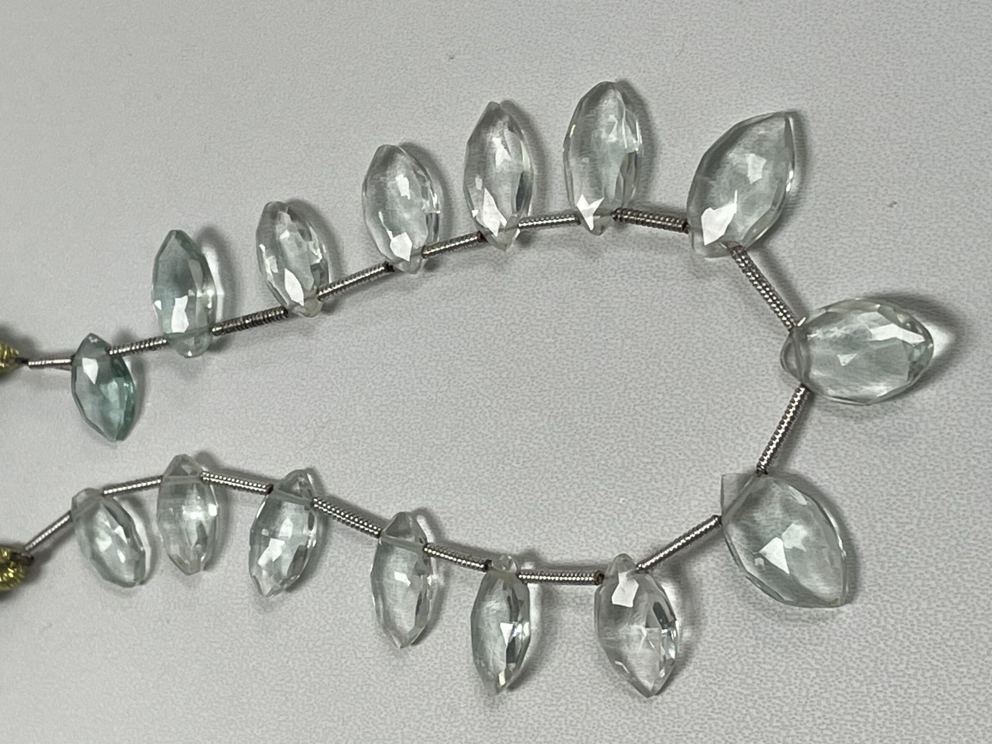 Green White Hydro Quartz Marquise Faceted