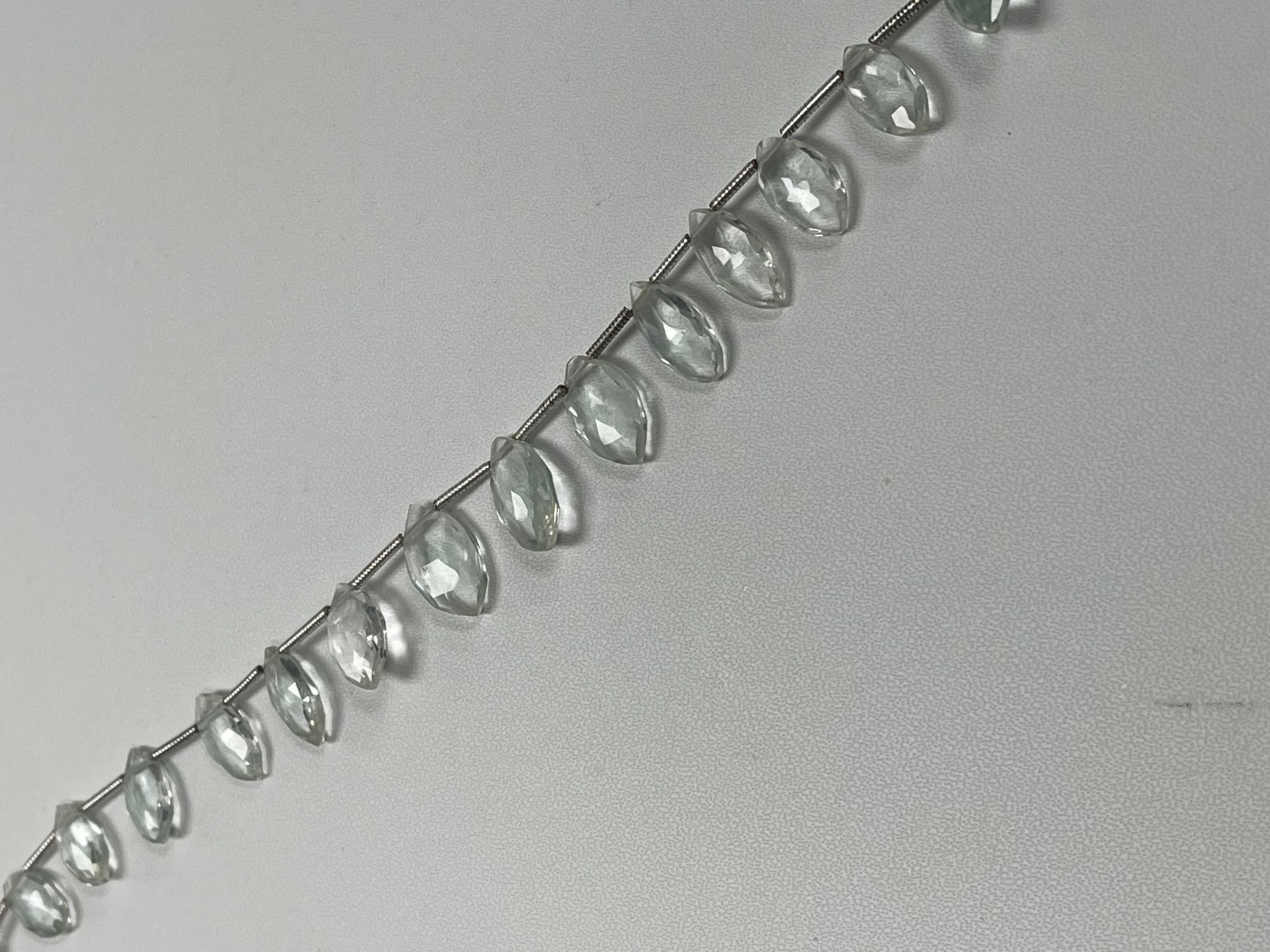 Green White Hydro Quartz Marquise Faceted