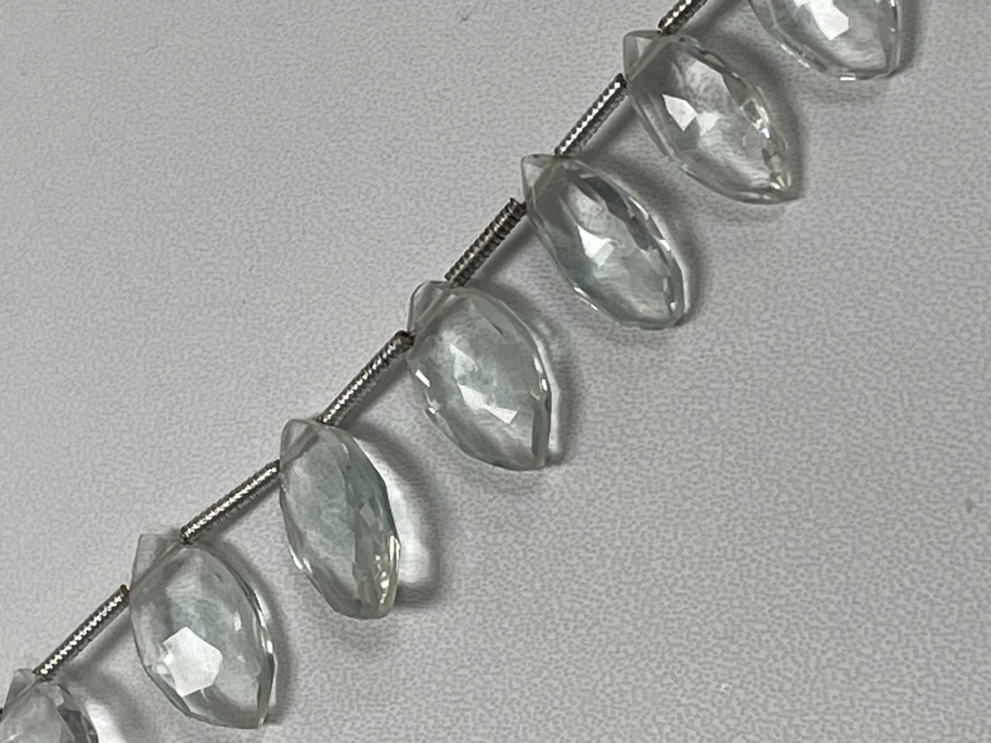 Green White Hydro Quartz Marquise Faceted