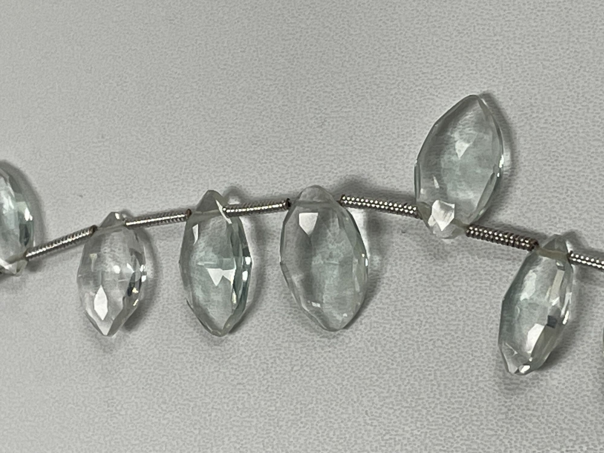 Green White Hydro Quartz Marquise Faceted
