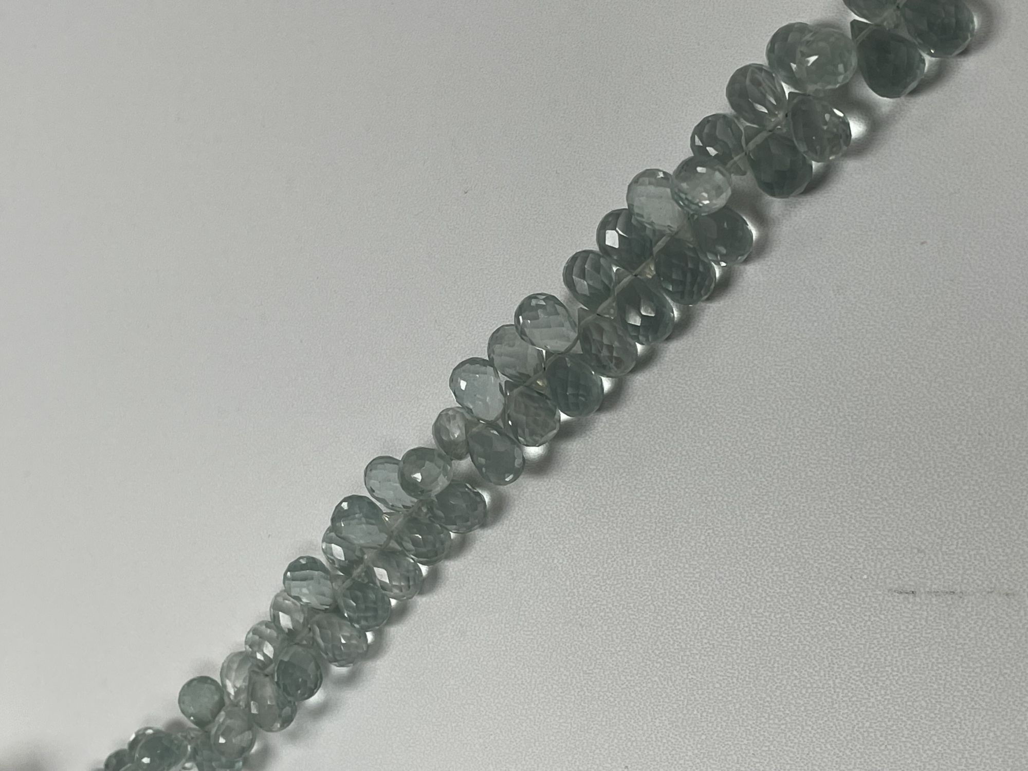 Green Amethyst Drop Faceted