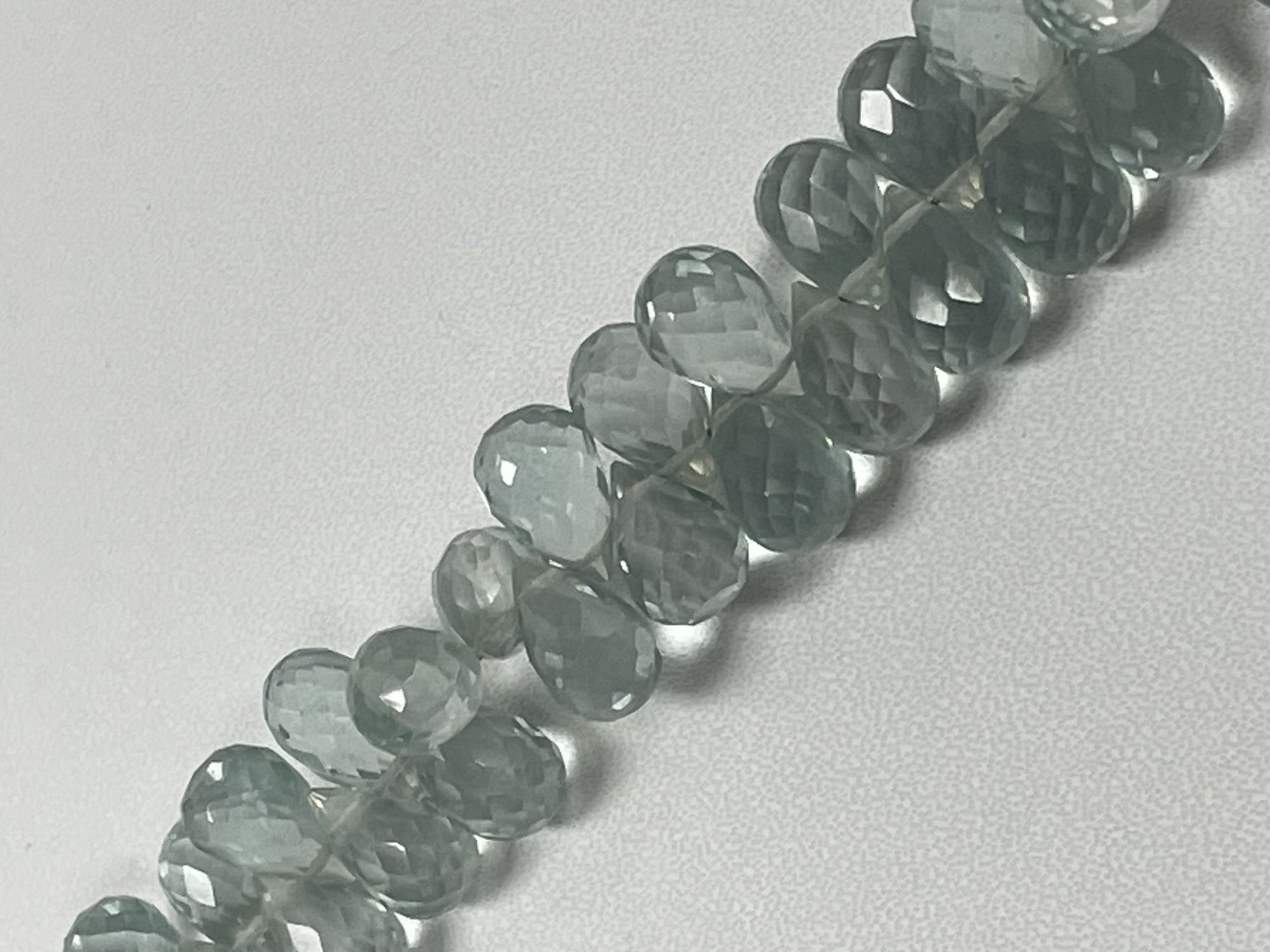 Green Amethyst Drop Faceted