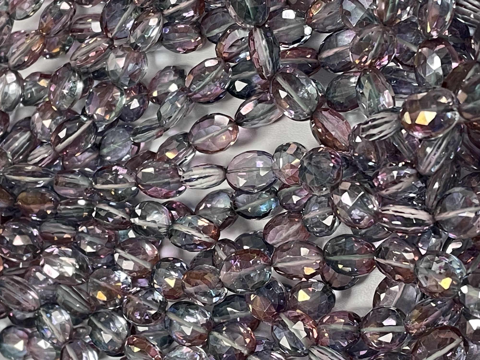 Pink Green Mystic Quartz Oval Faceted