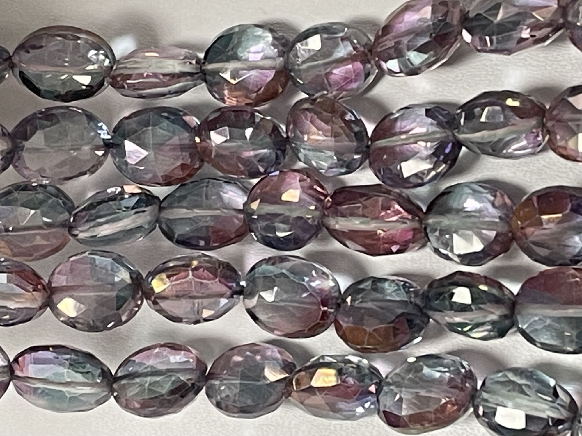 Pink Green Mystic Quartz Oval Faceted