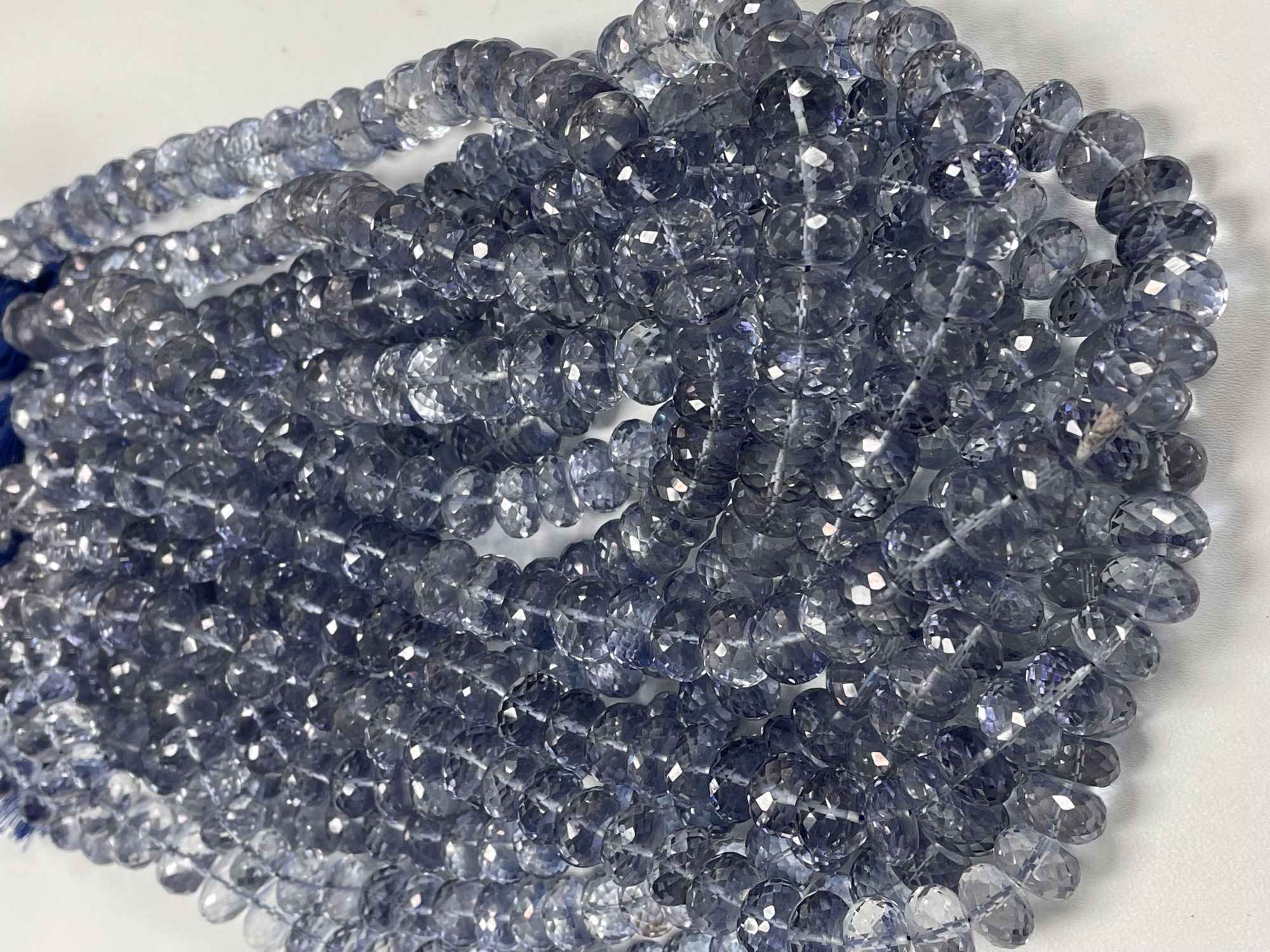 Blue Mystic Quartz Rondelle Faceted