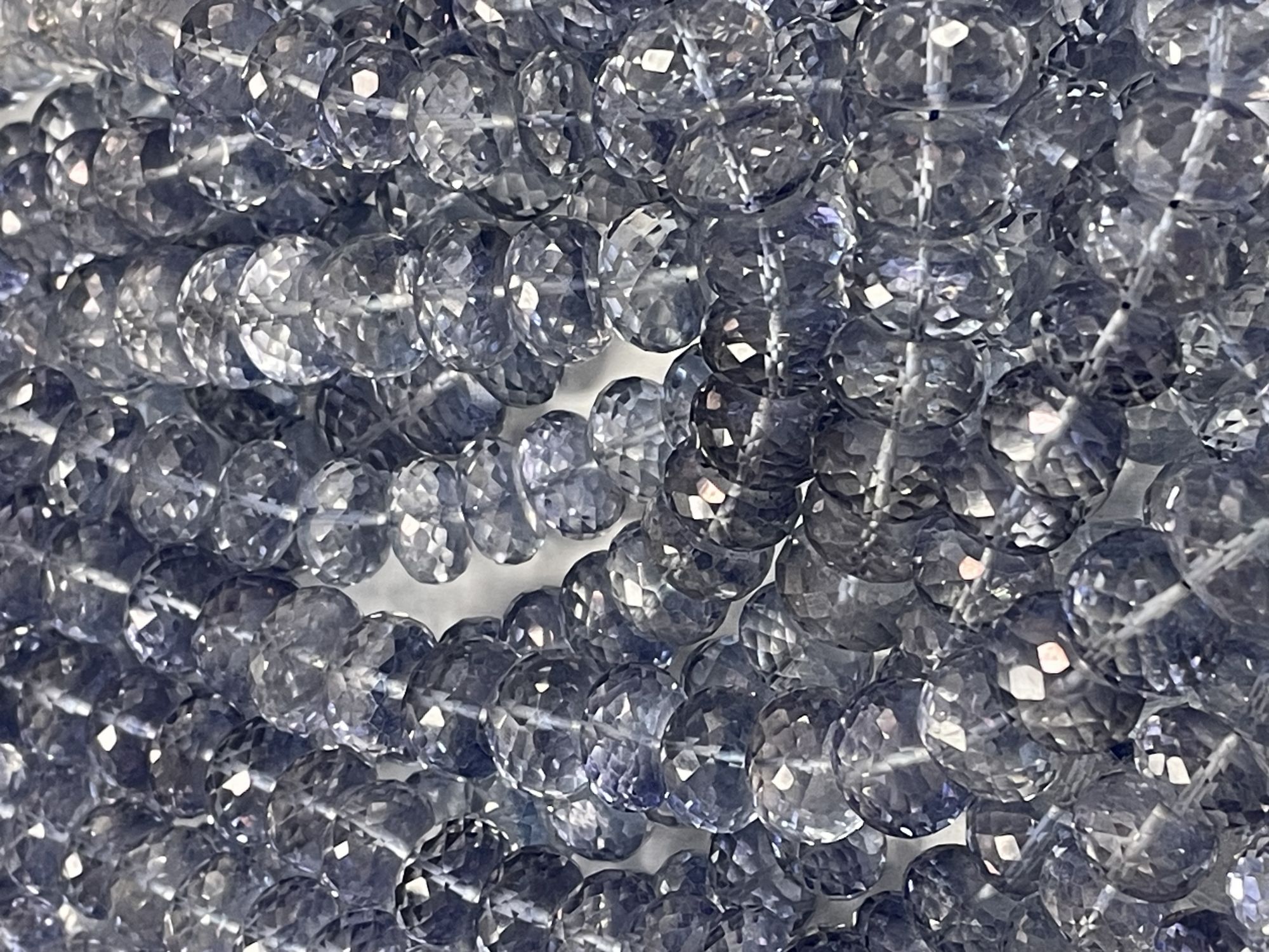 Blue Mystic Quartz Rondelle Faceted