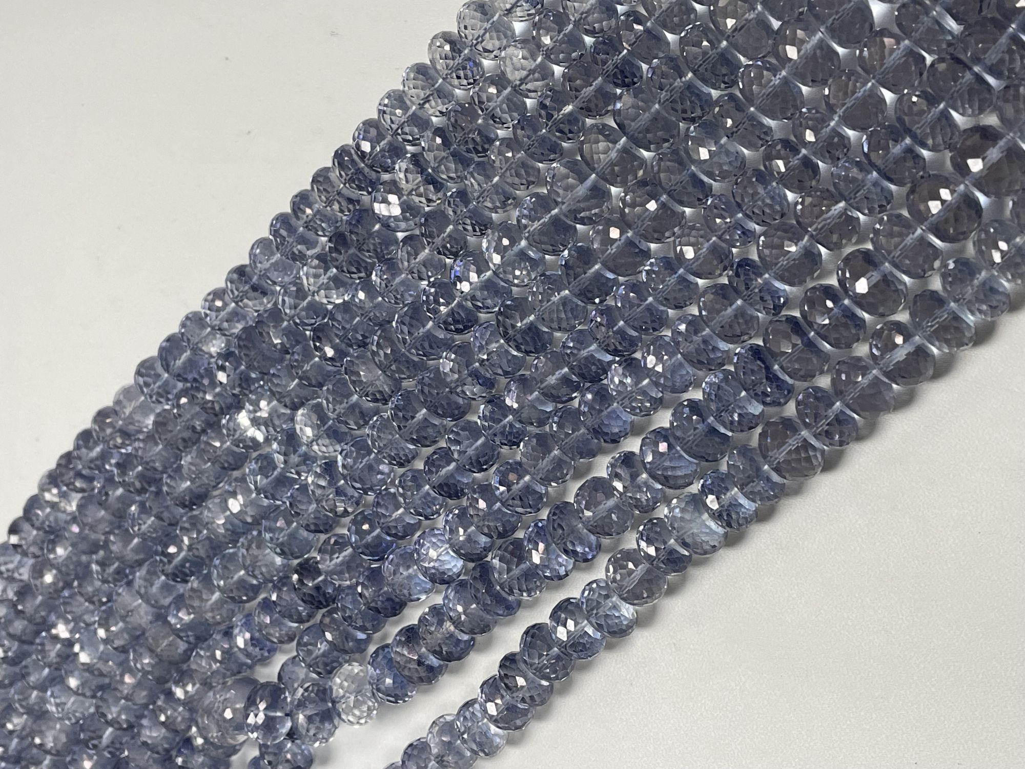 Blue Mystic Quartz Rondelle Faceted