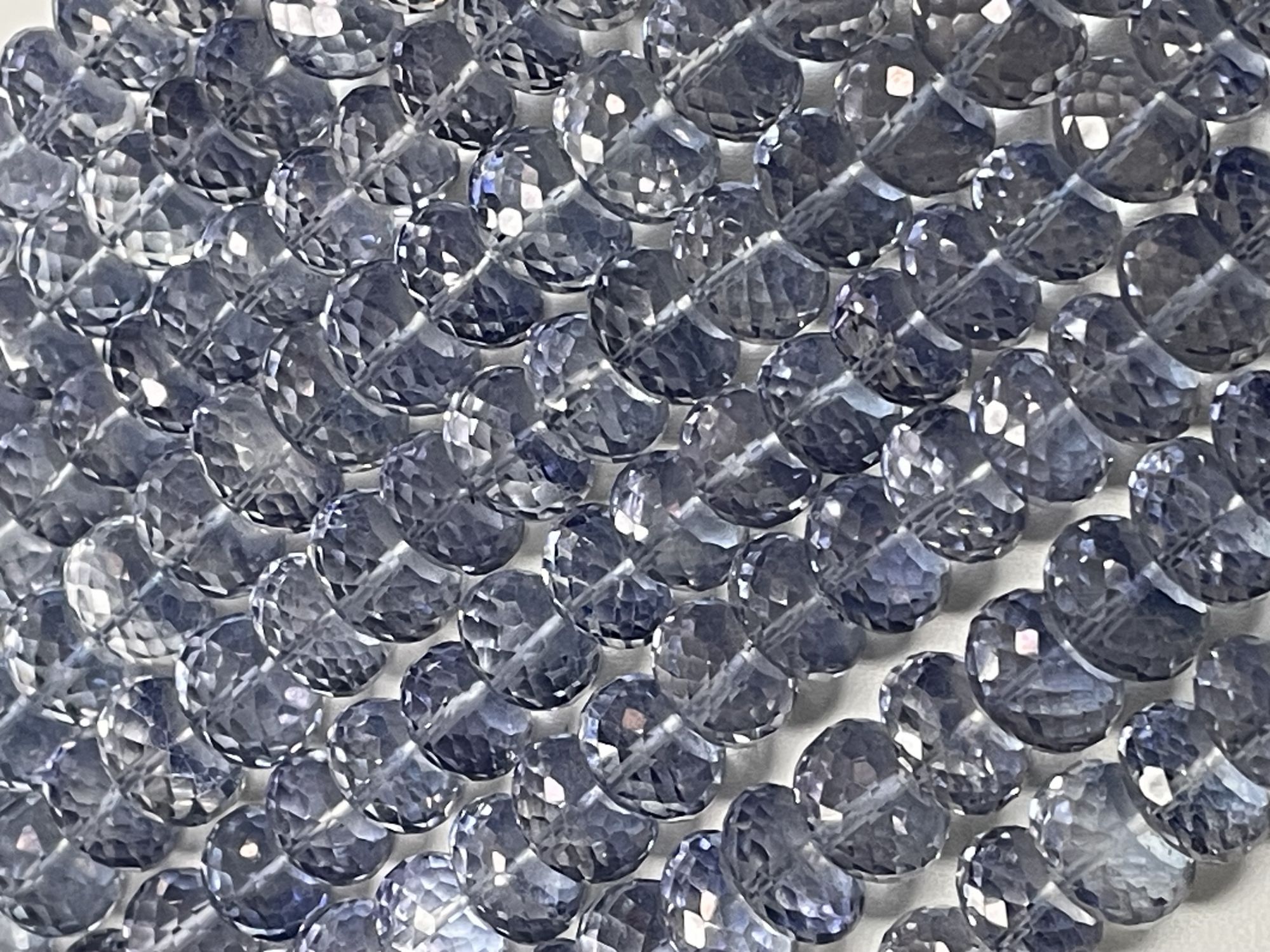 Blue Mystic Quartz Rondelle Faceted