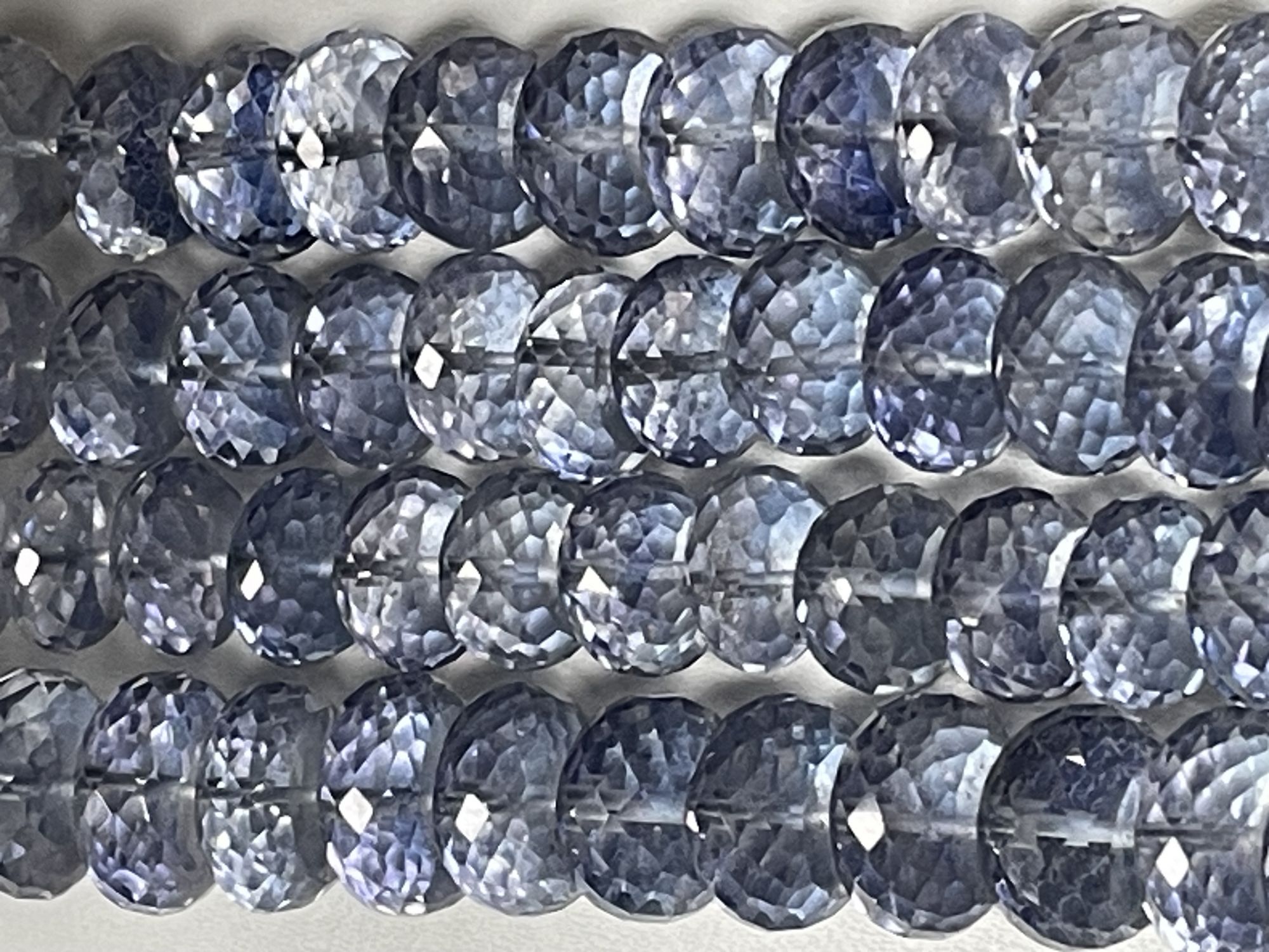 Blue Mystic Quartz Rondelle Faceted