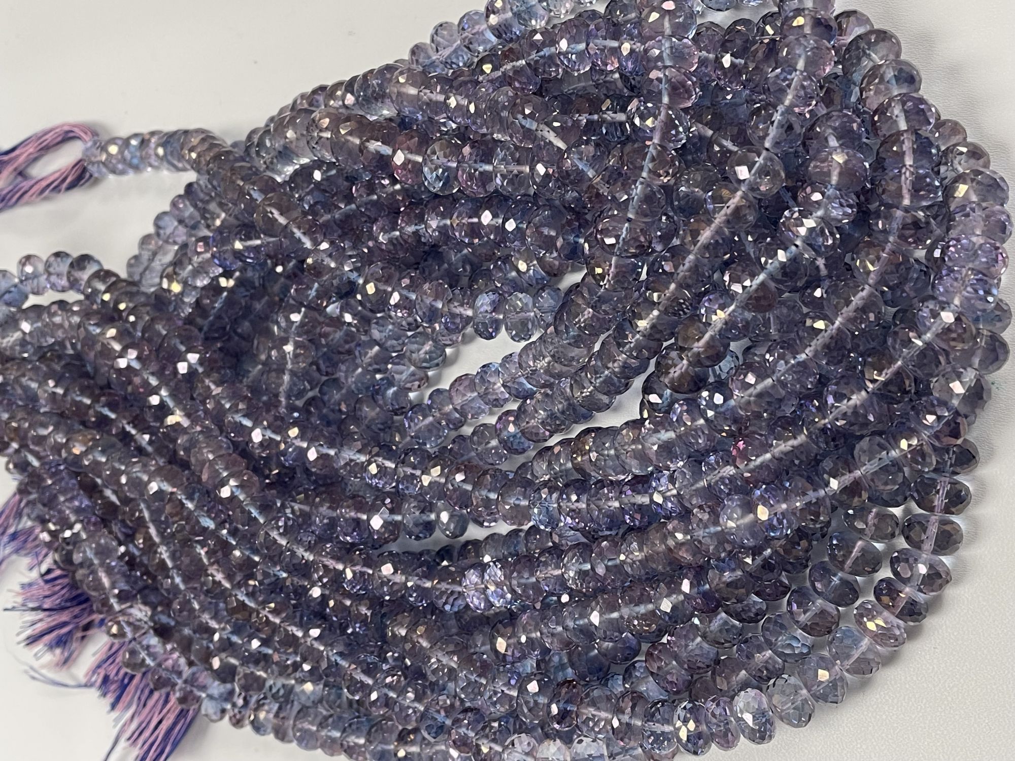 Blue Pink Mystic Quartz Rondelle Faceted