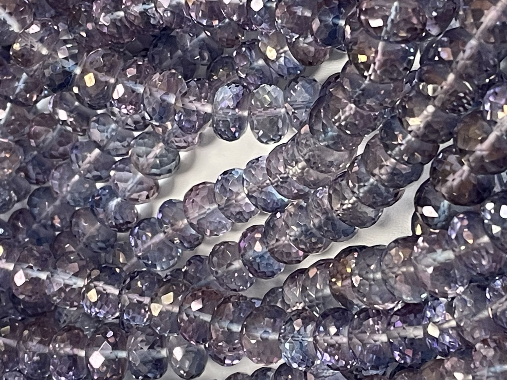 Blue Pink Mystic Quartz Rondelle Faceted