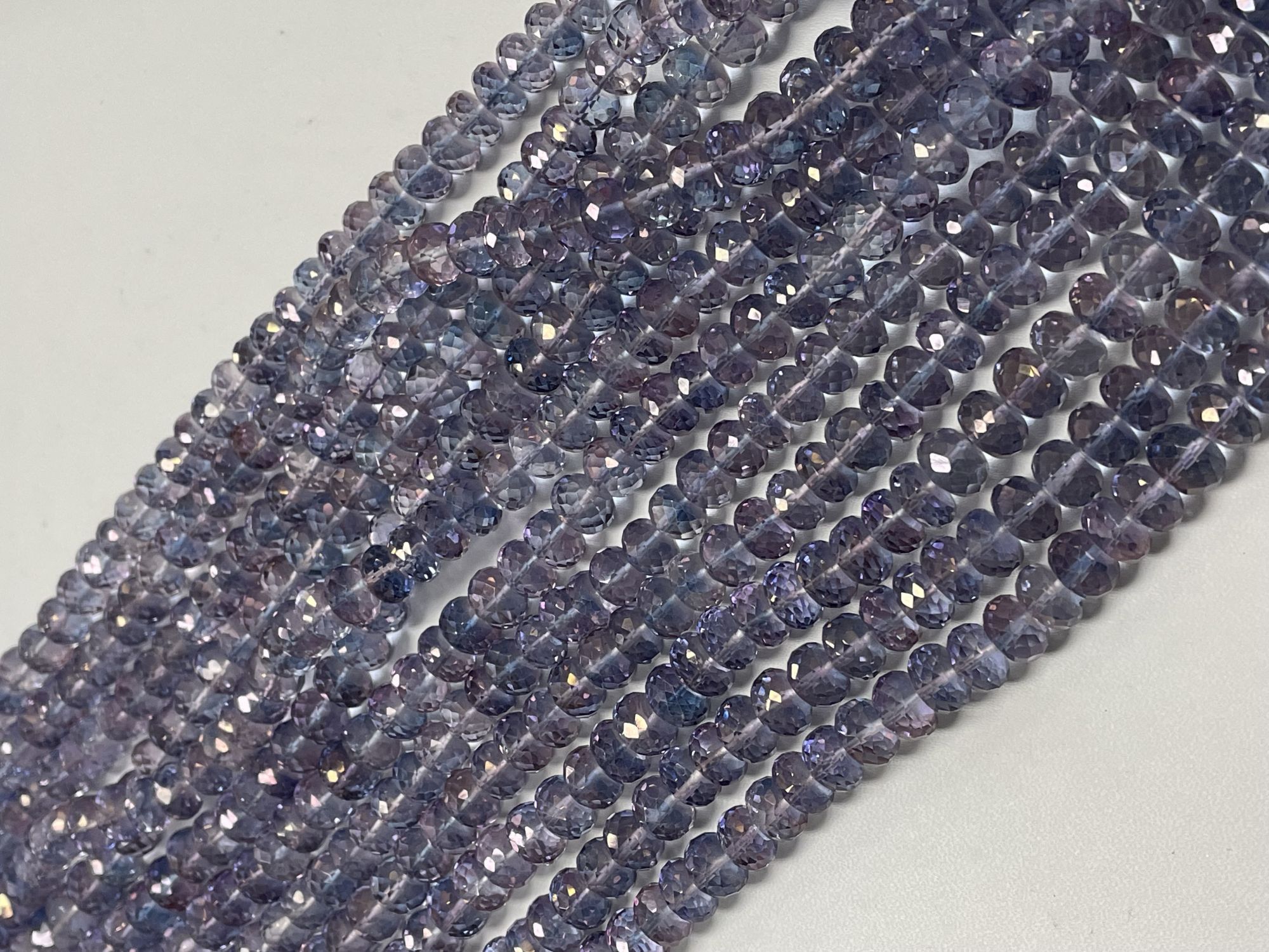 Blue Pink Mystic Quartz Rondelle Faceted