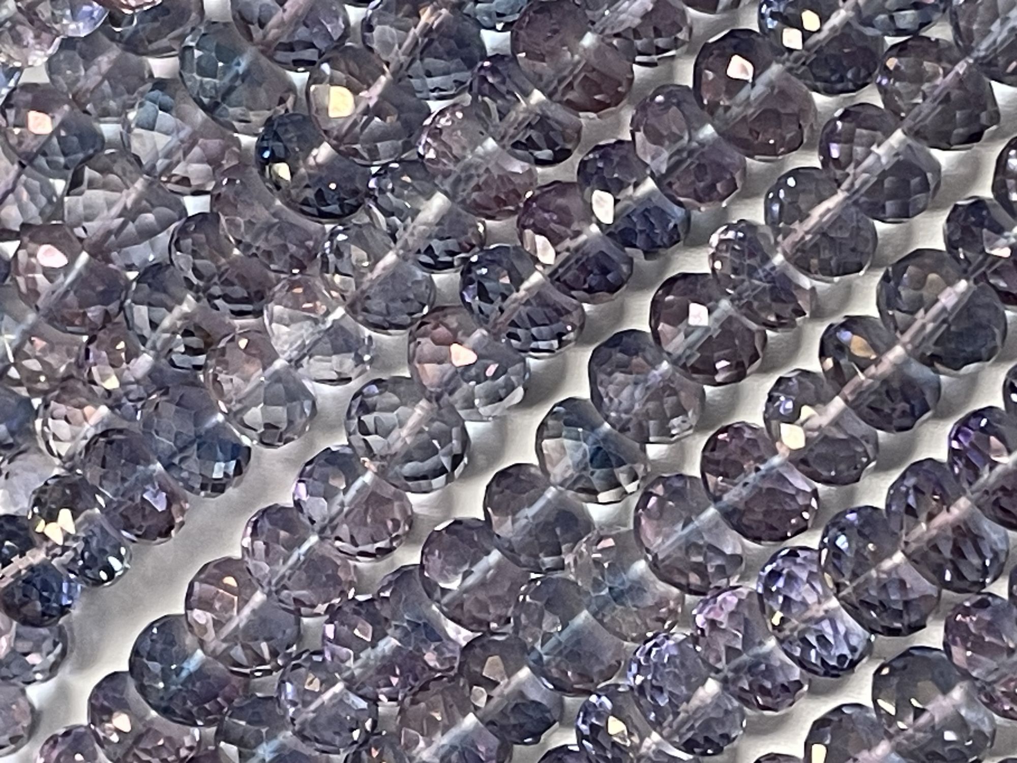 Blue Pink Mystic Quartz Rondelle Faceted