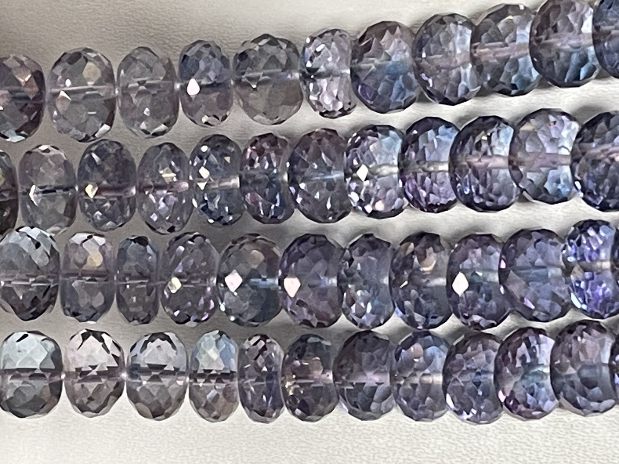 Blue Pink Mystic Quartz Rondelle Faceted