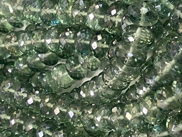 Green Mystic Quartz Rondelle Faceted