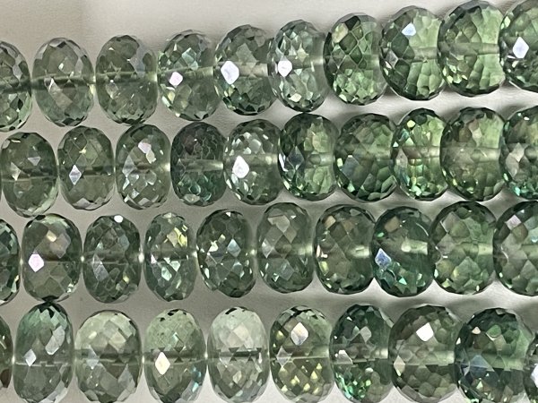 Green Mystic Quartz Rondelle Faceted