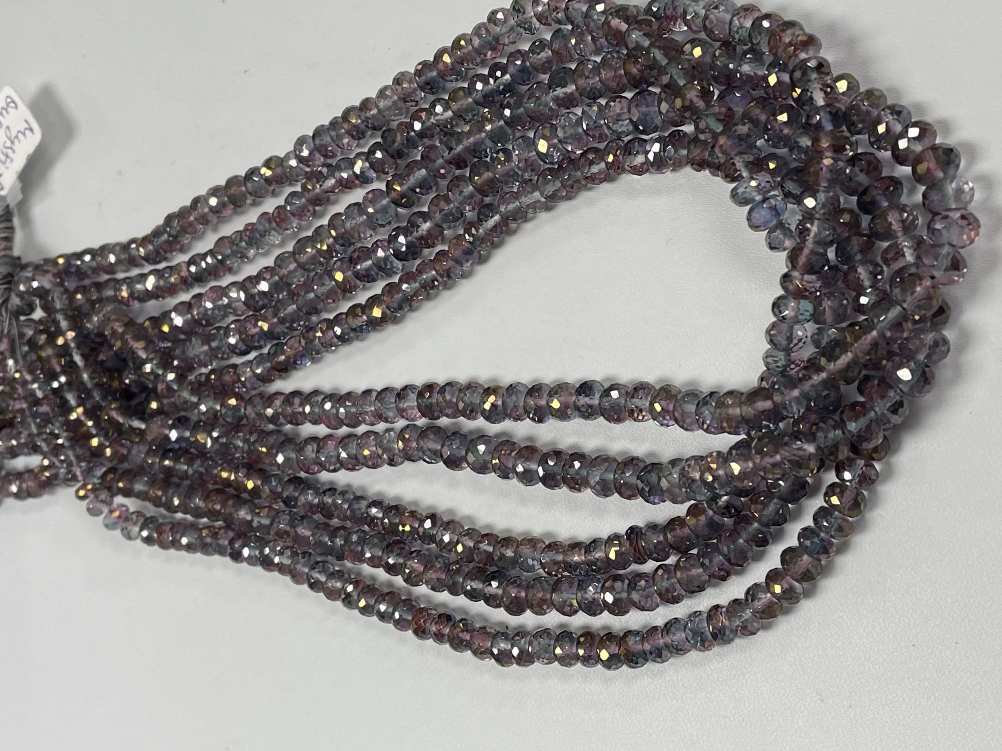 Pink Green Mystic Quartz Rondelle Faceted