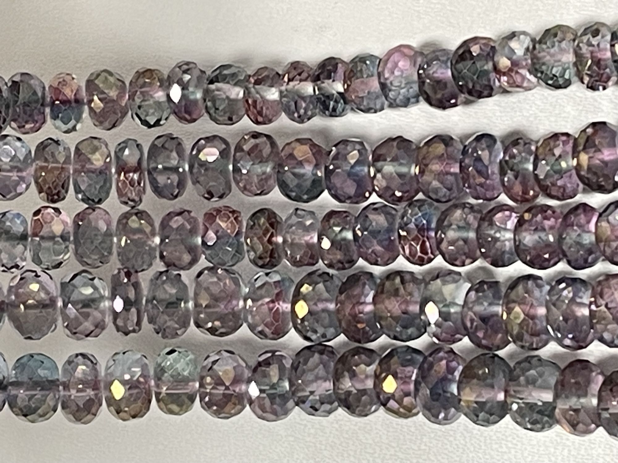 Pink Green Mystic Quartz Rondelle Faceted