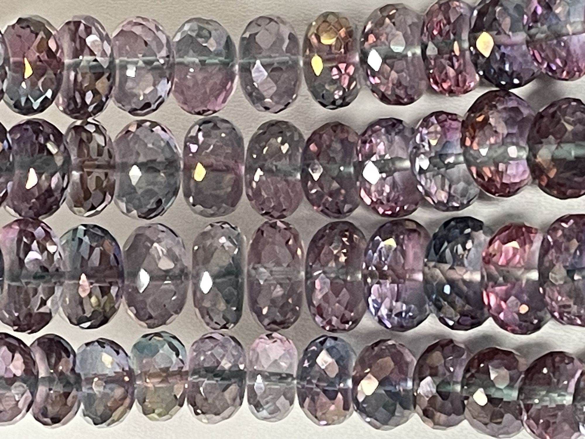 Pink Green Mystic Quartz Rondelle Faceted