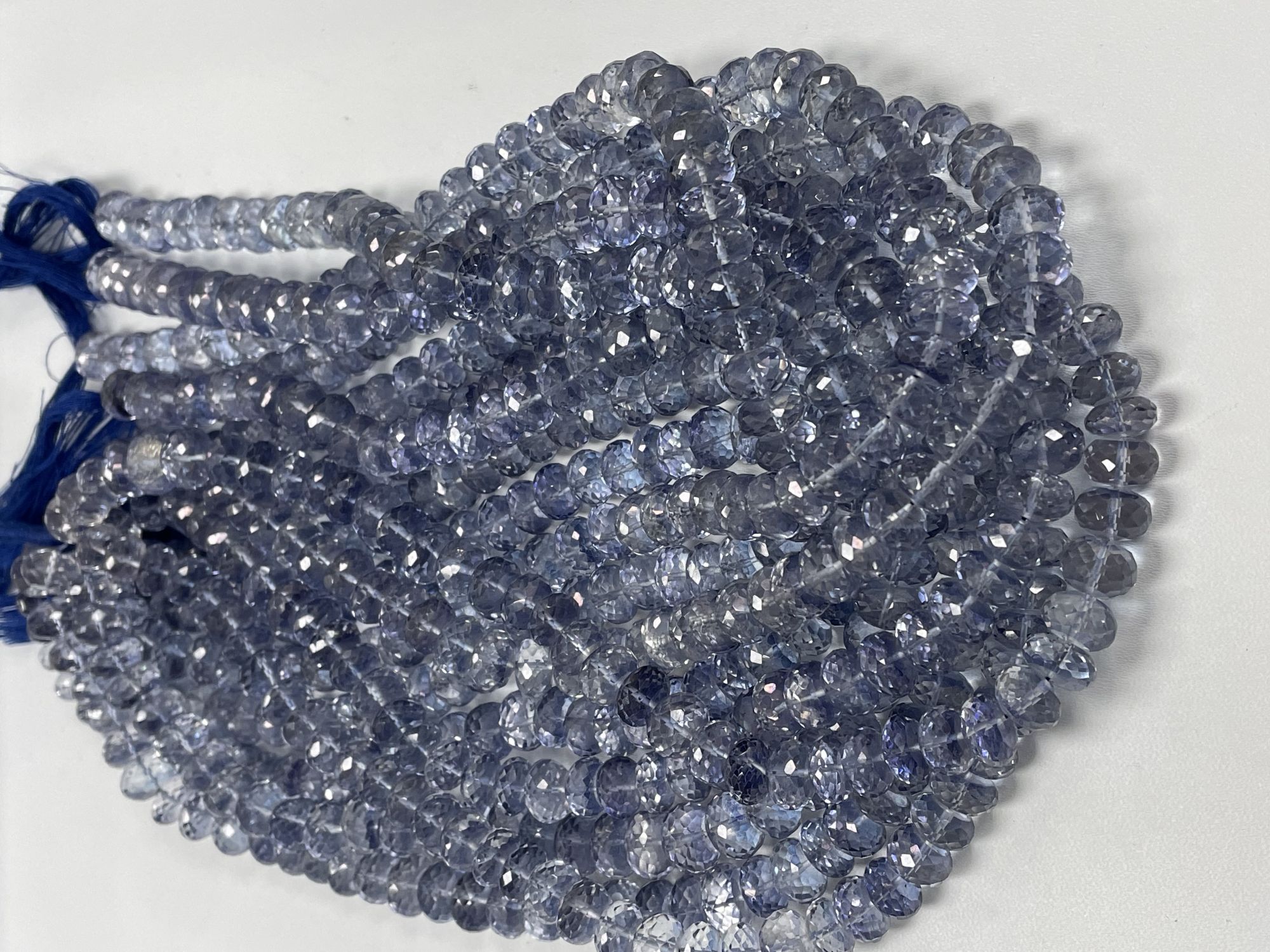 Blue Mystic Quartz Rondelle Faceted