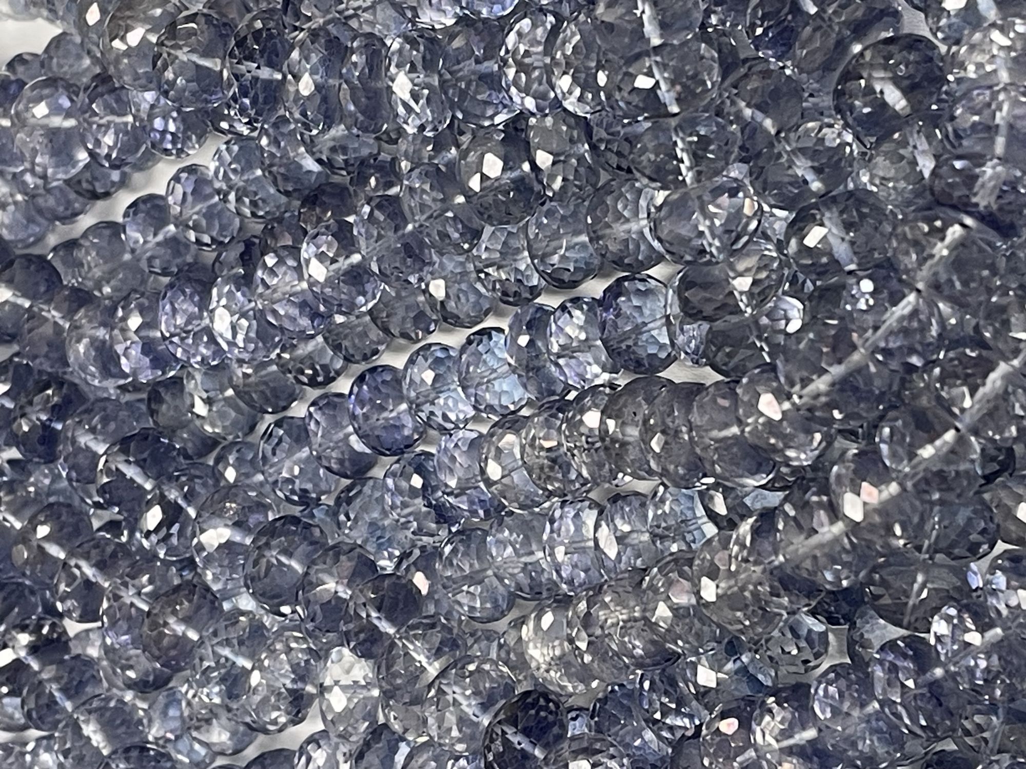 Blue Mystic Quartz Rondelle Faceted