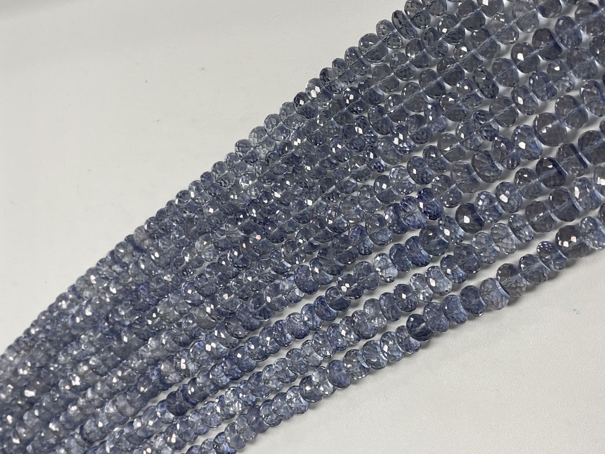 Blue Mystic Quartz Rondelle Faceted