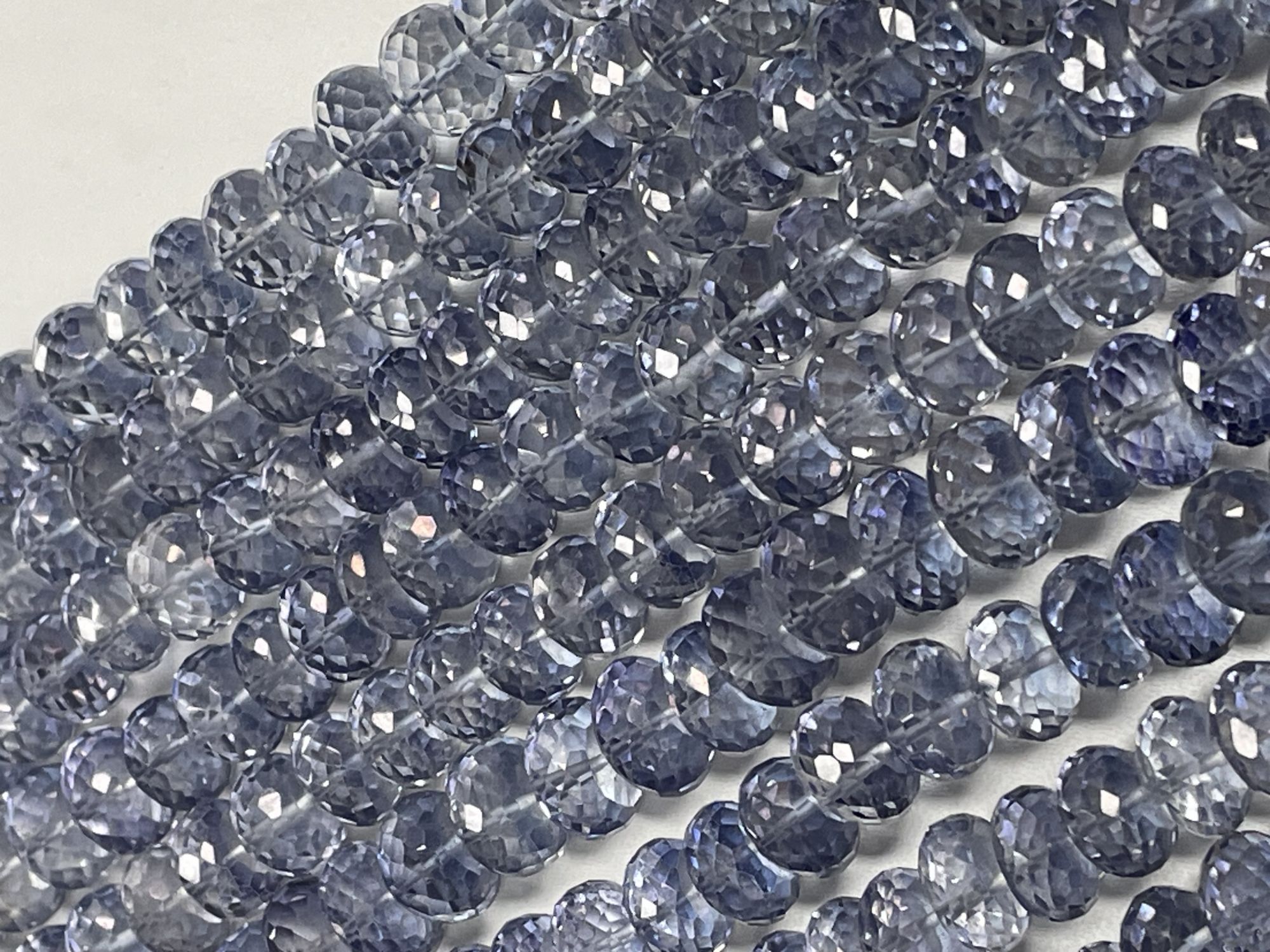 Blue Mystic Quartz Rondelle Faceted