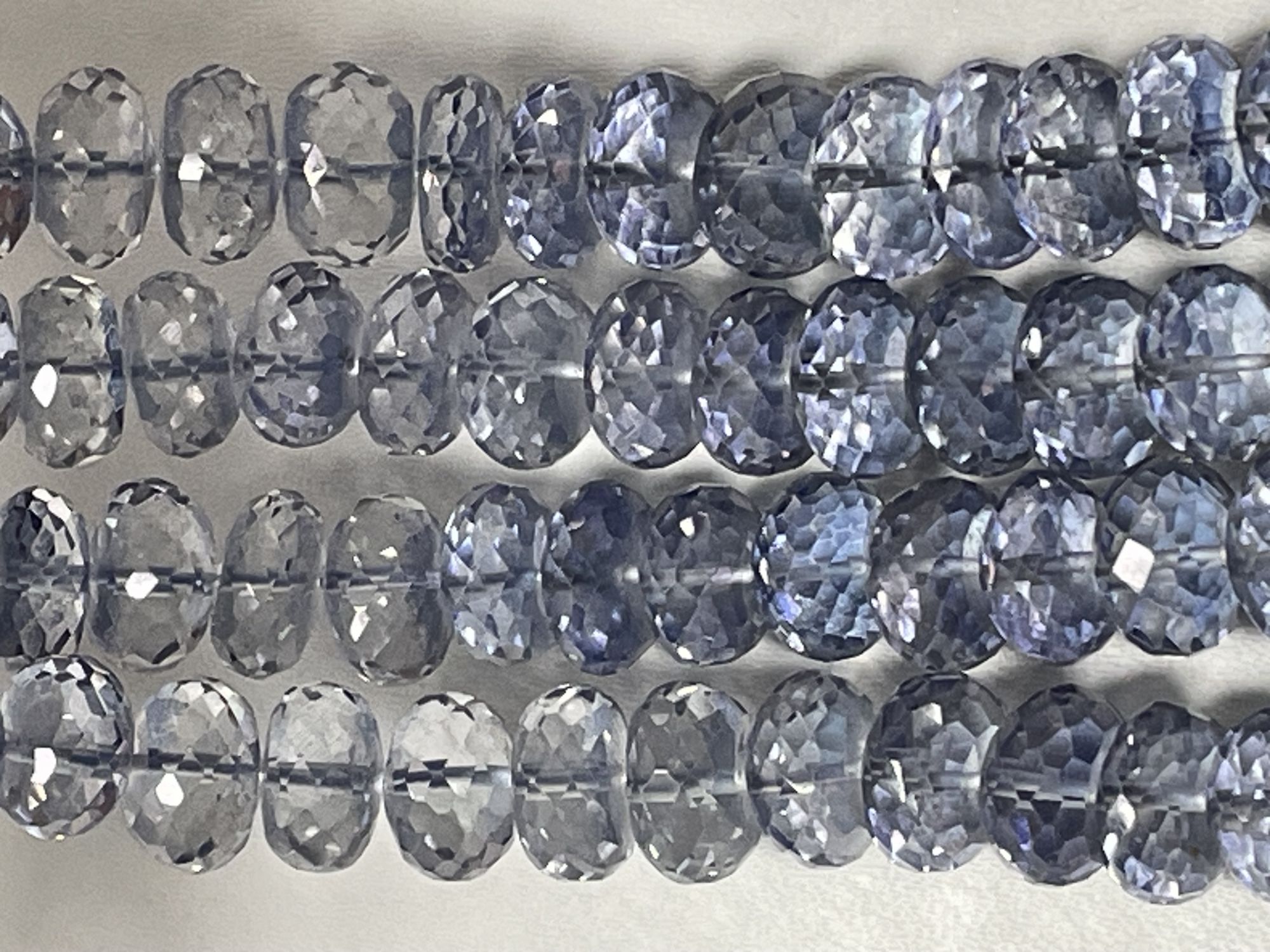 Blue Mystic Quartz Rondelle Faceted