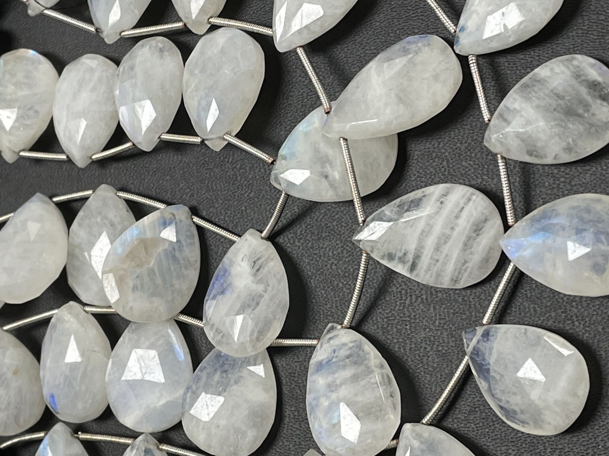 Rainbow Moonstone Pear Faceted