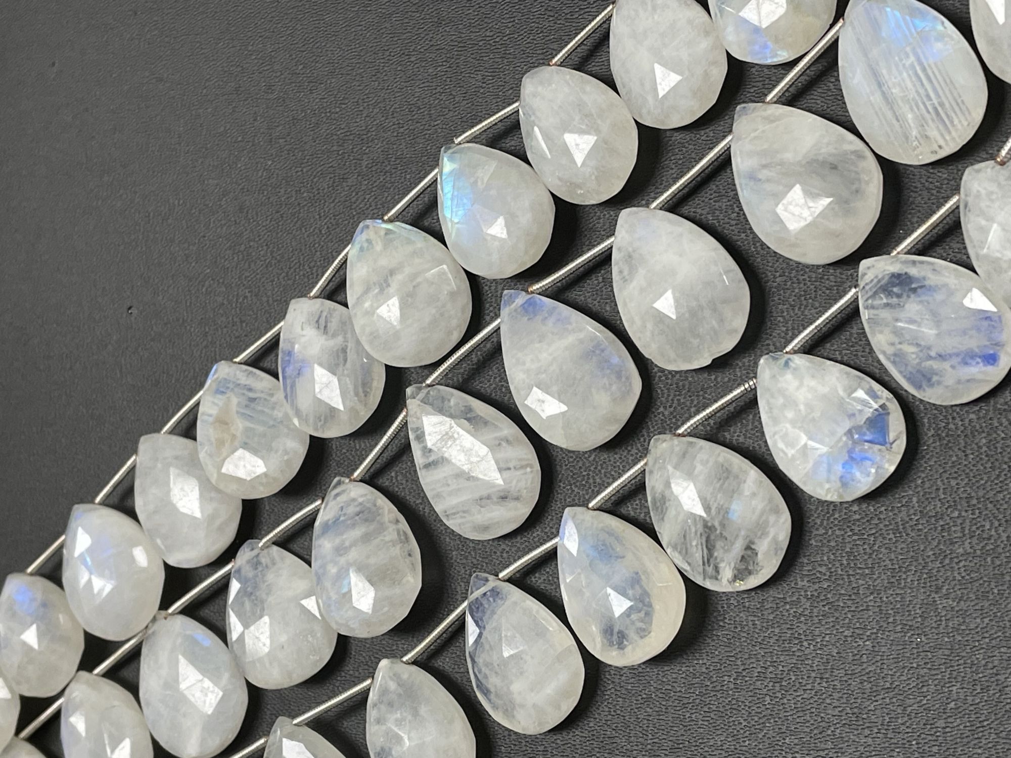 Rainbow Moonstone Pear Faceted