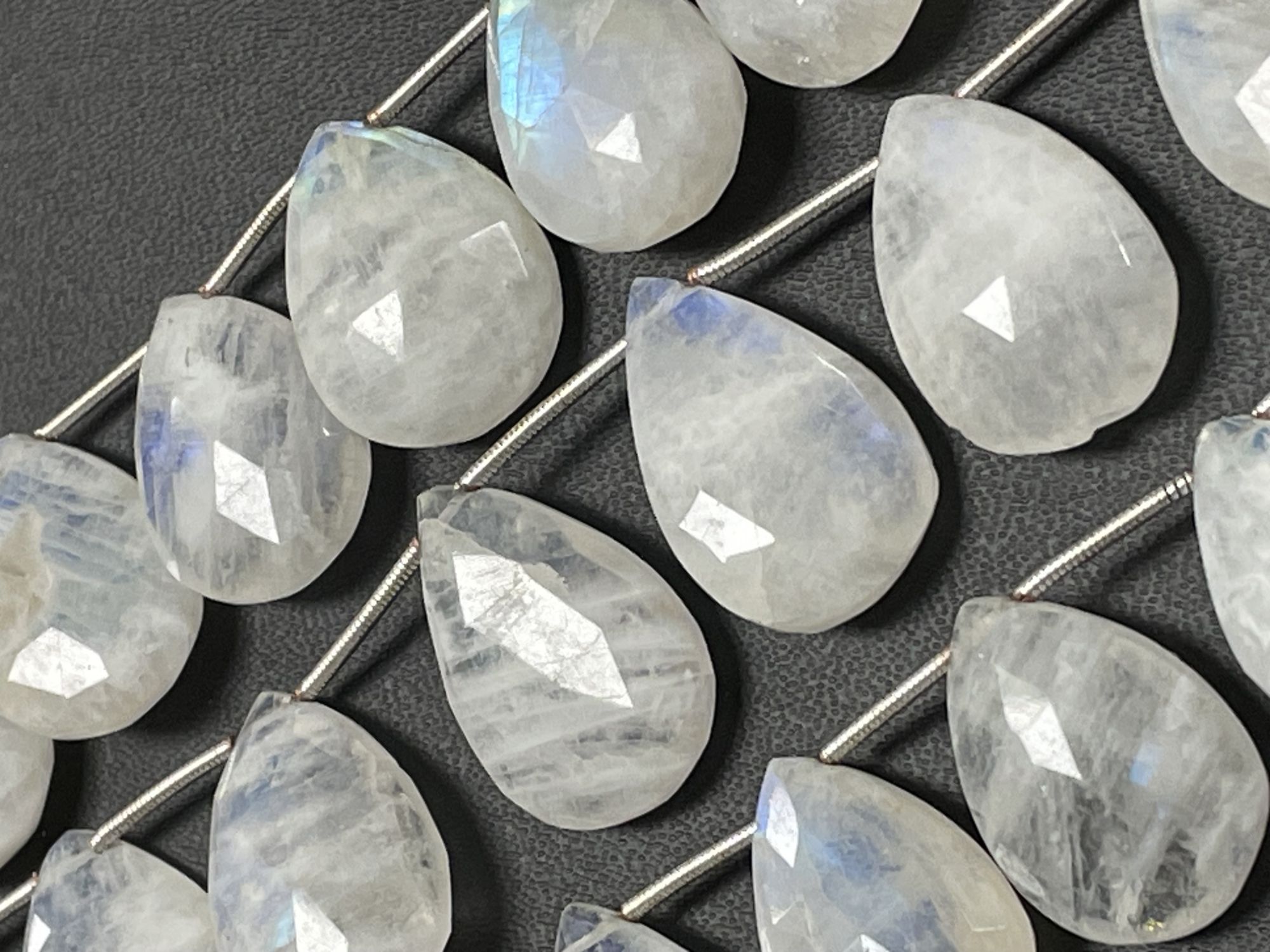 Rainbow Moonstone Pear Faceted