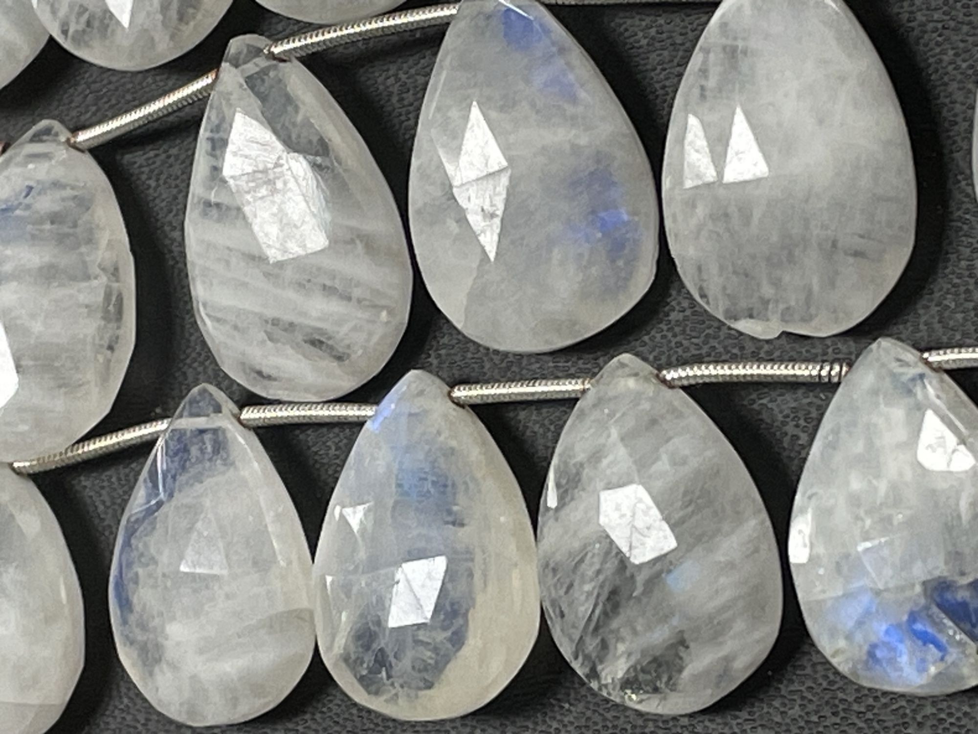 Rainbow Moonstone Pear Faceted