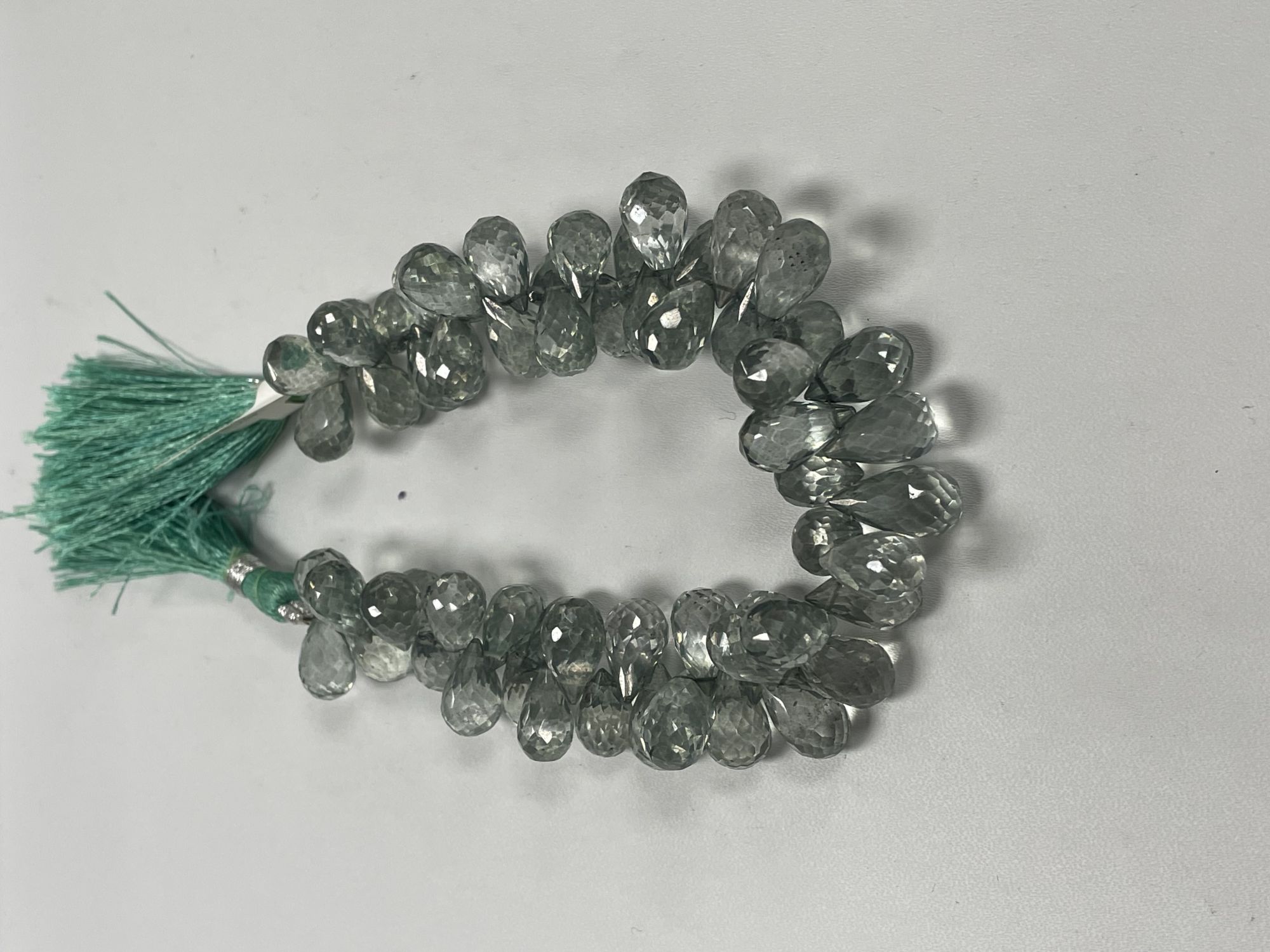 Green Mystic Quartz Drop Faceted