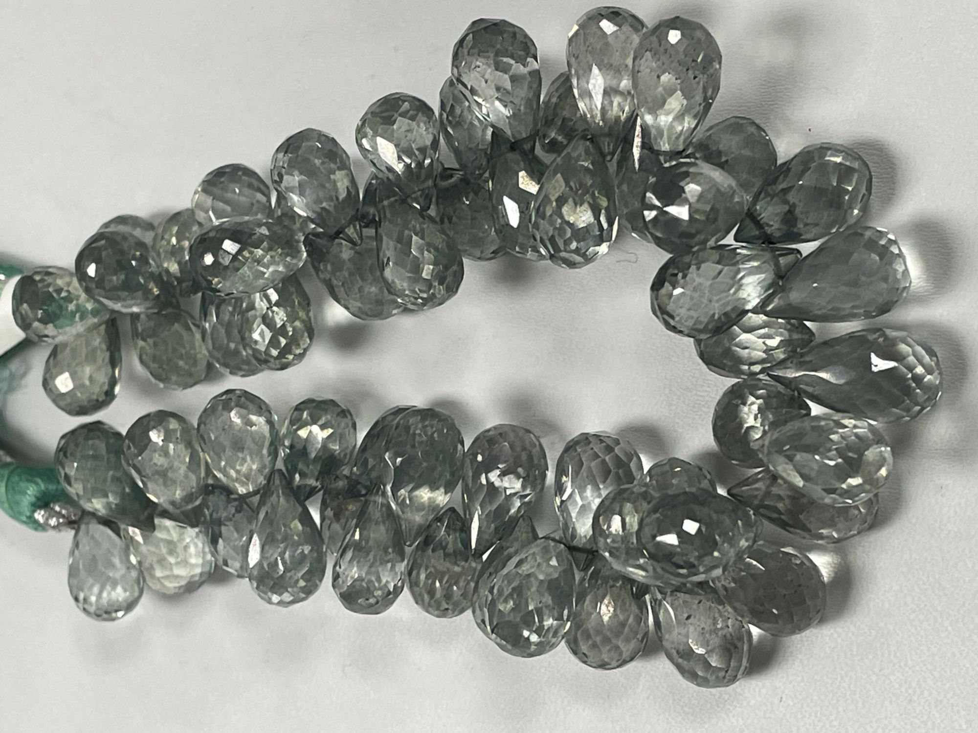 Green Mystic Quartz Drop Faceted