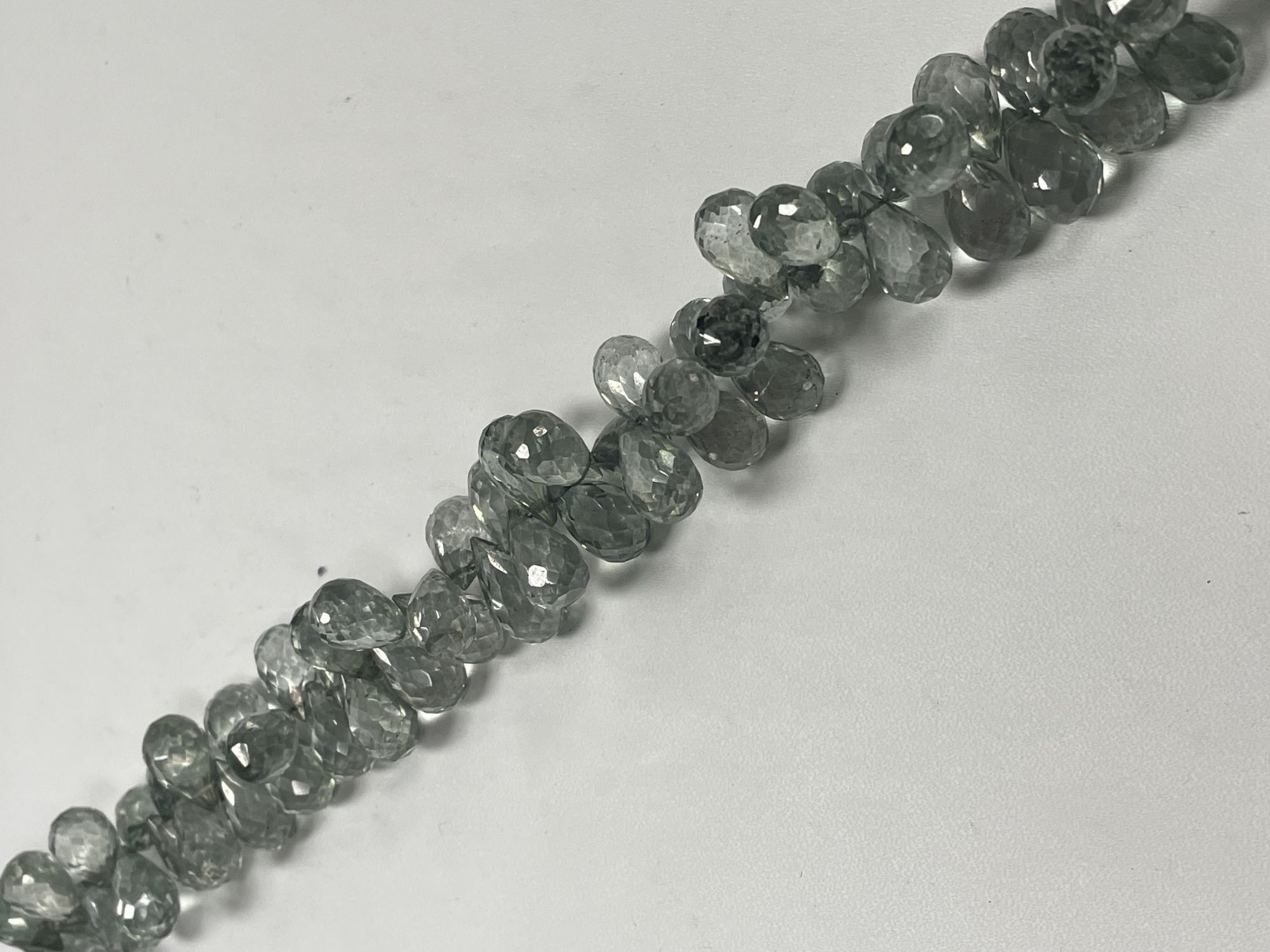 Green Mystic Quartz Drop Faceted