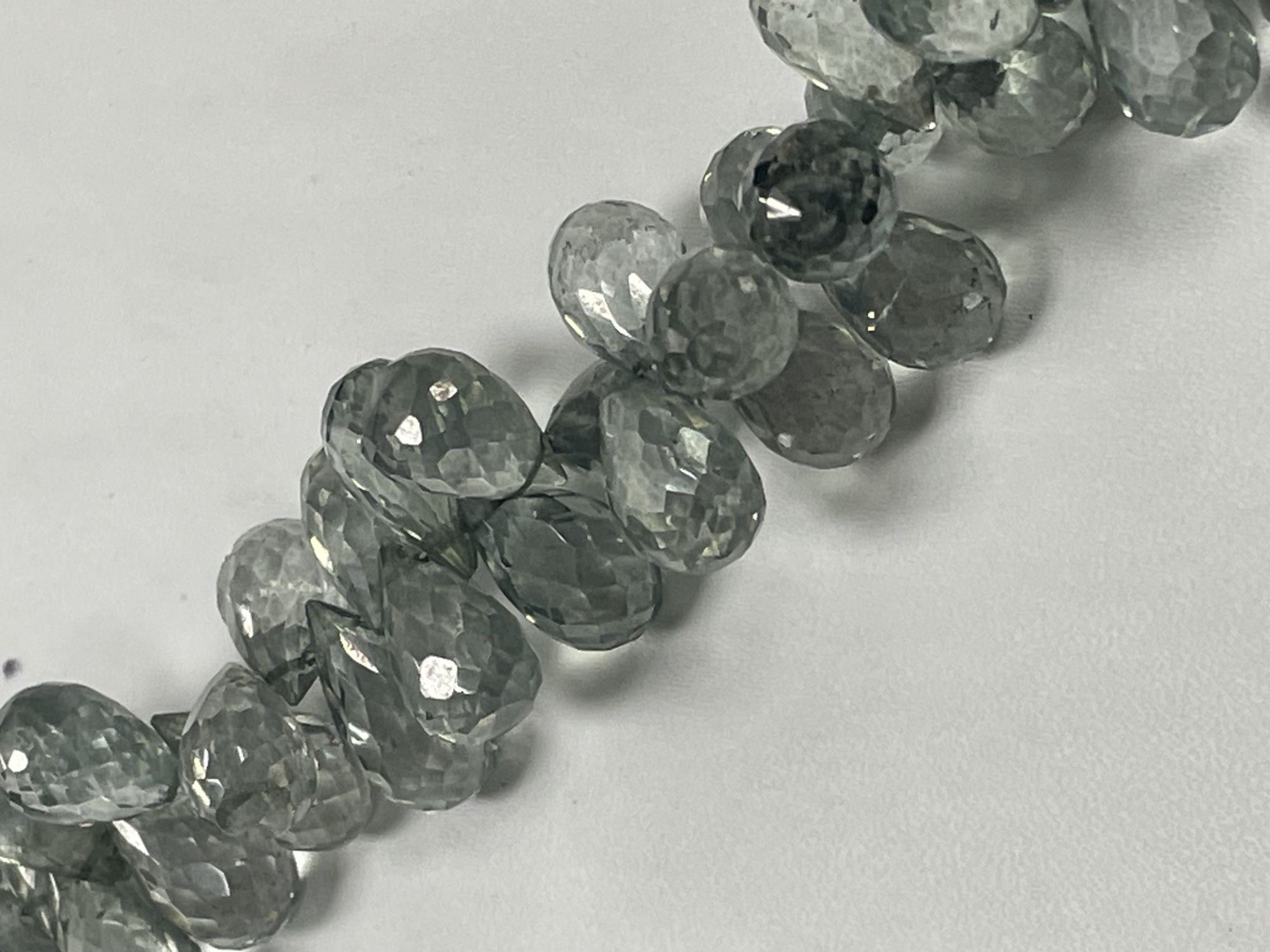 Green Mystic Quartz Drop Faceted