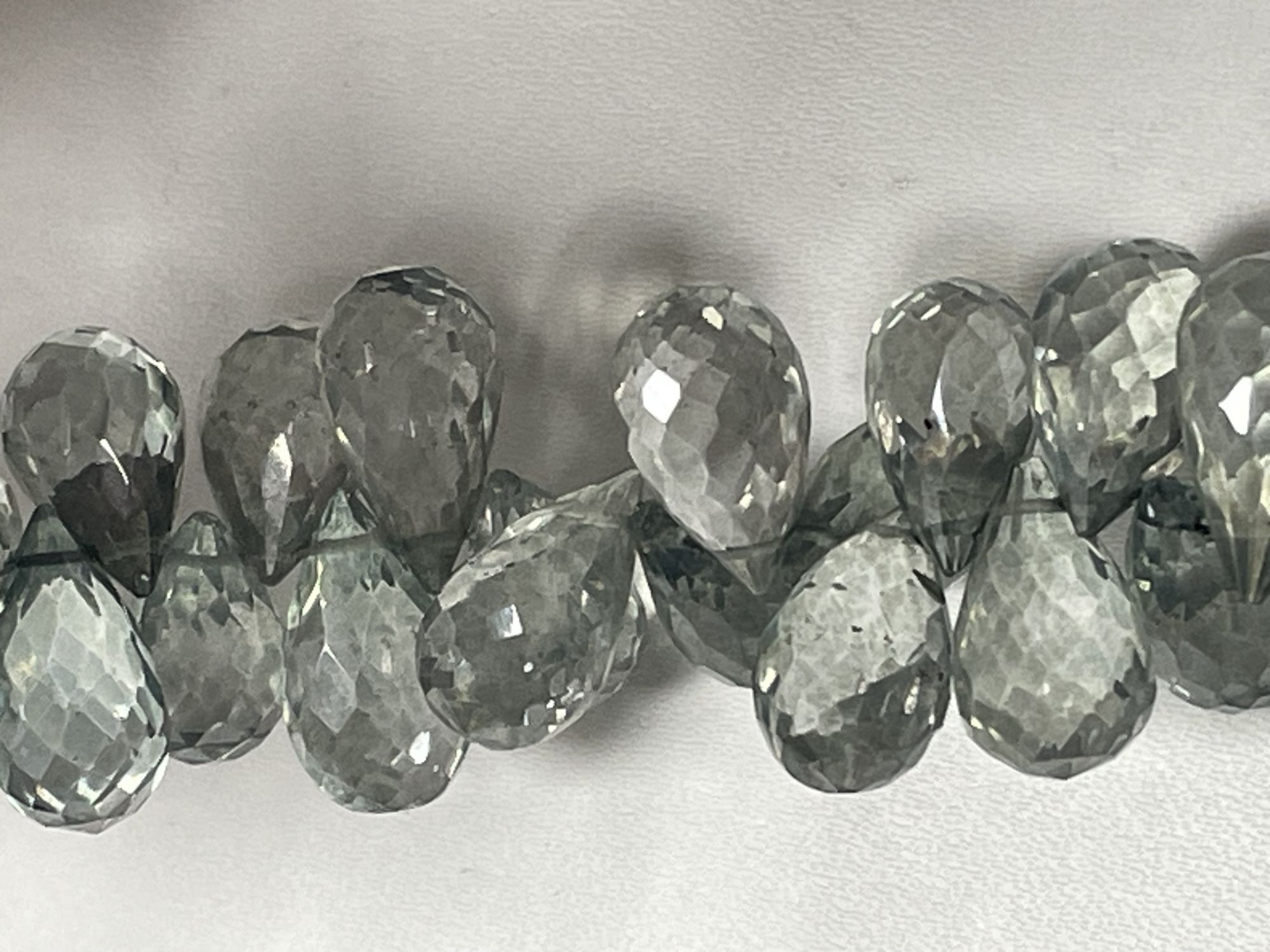 Green Mystic Quartz Drop Faceted