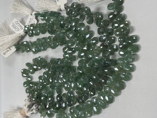 Green Mystic Onyx Pear Faceted