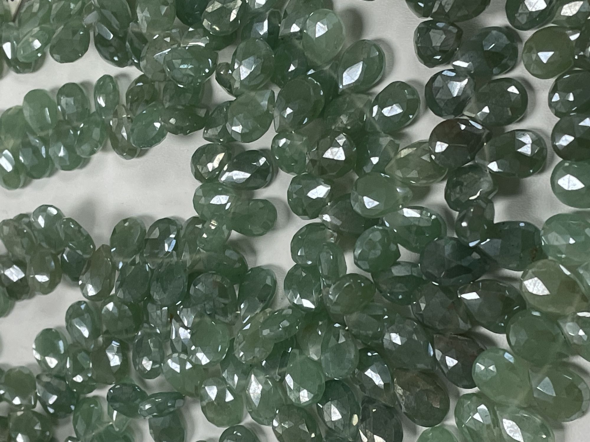 Green Mystic Onyx Pear Faceted