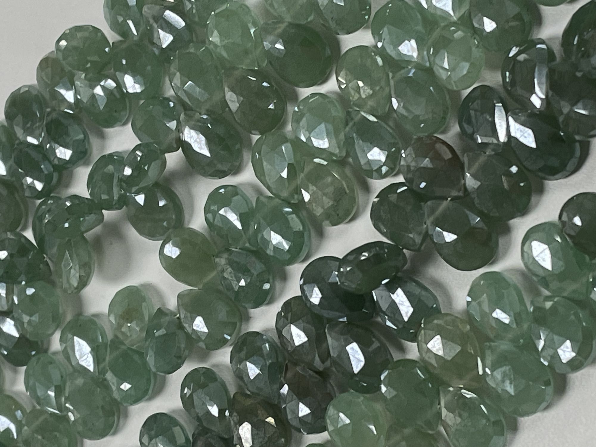 Green Mystic Onyx Pear Faceted